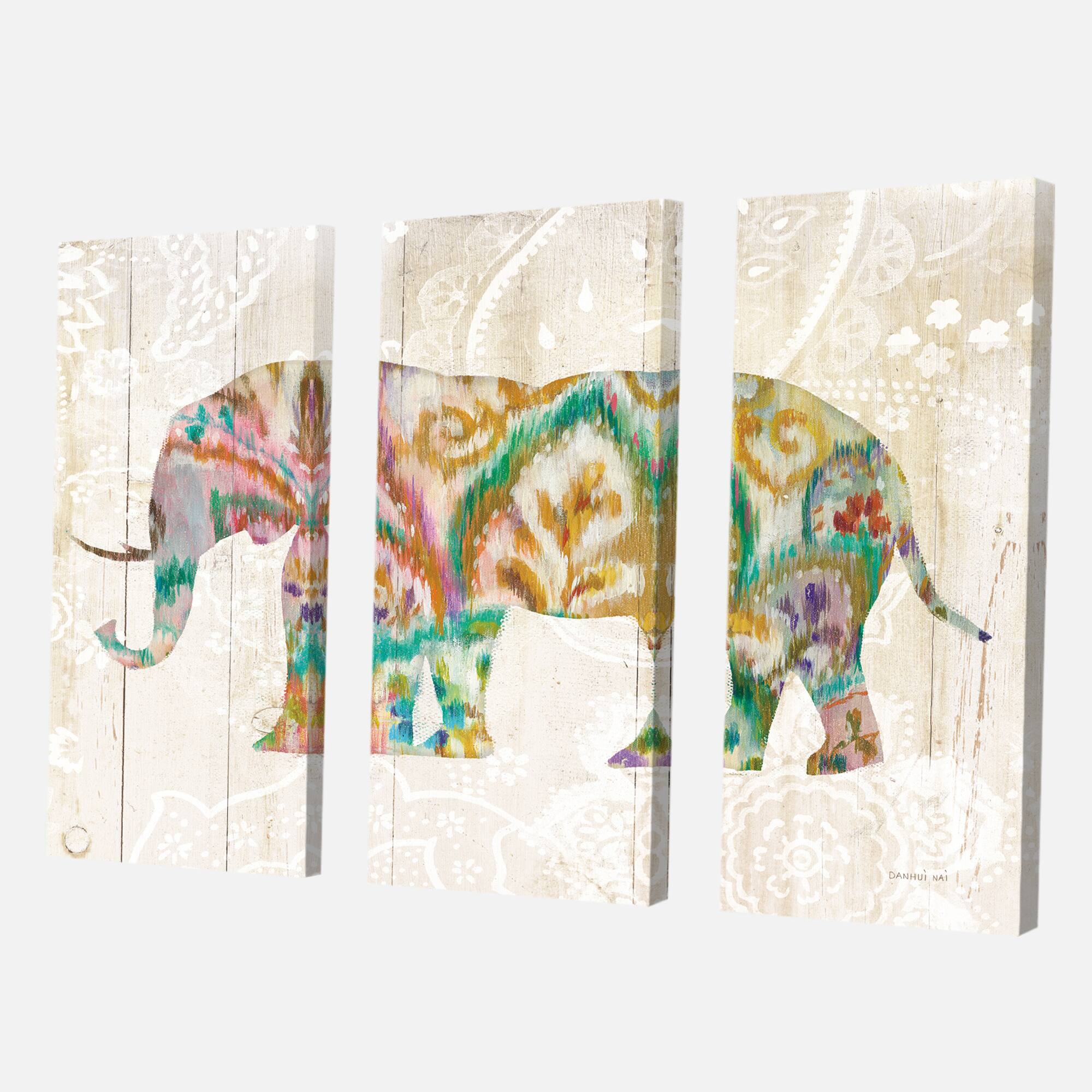 Designart - Boho Paisley Elephant II vII - Bohemian & Eclectic Canvas Art
