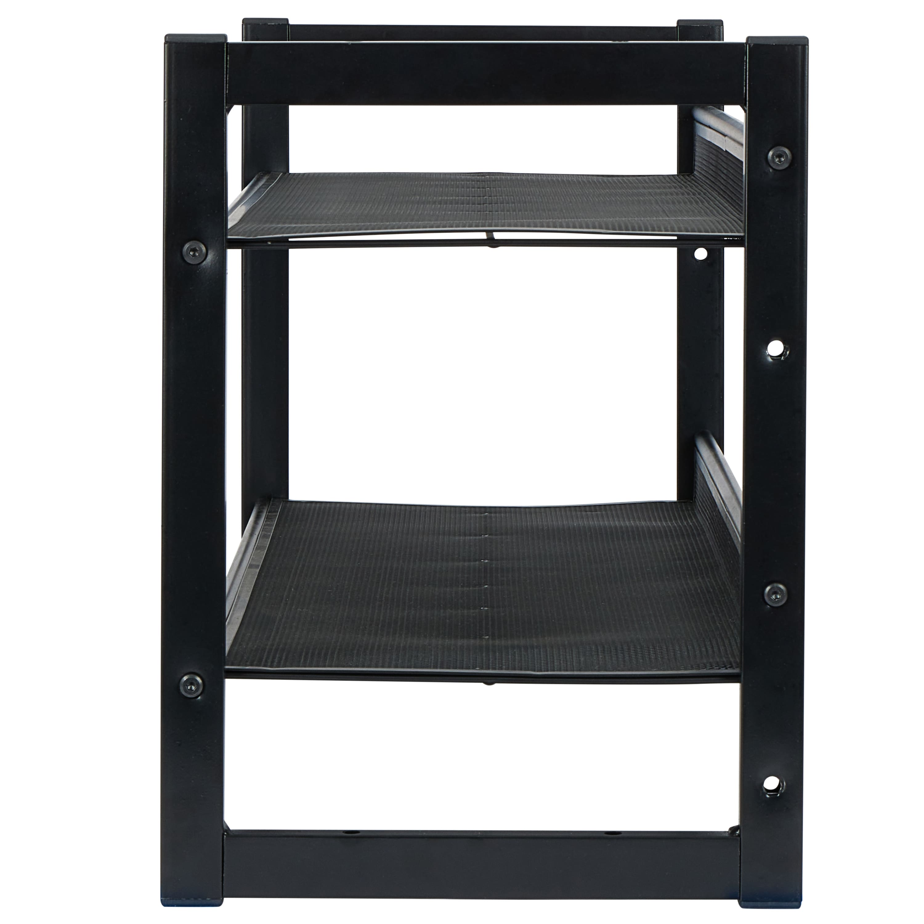 Organize It All 30" Black 2 Tier Adjustable Mesh Shoe Rack