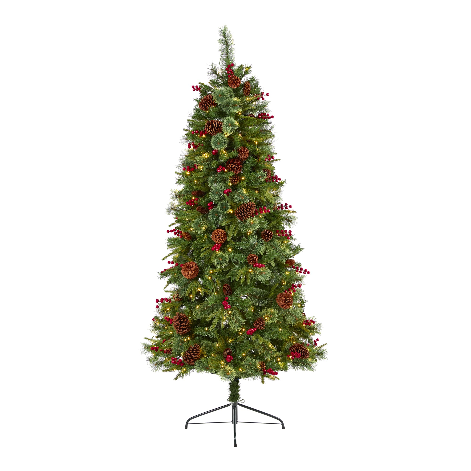 6.5ft. PreLit Norway Mixed Pine Artificial Christmas Tree, Clear LED