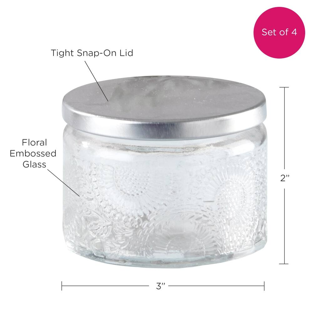 Kate Aspen® Garden Blooms Clear Glass Tea Light Holder, 4ct.