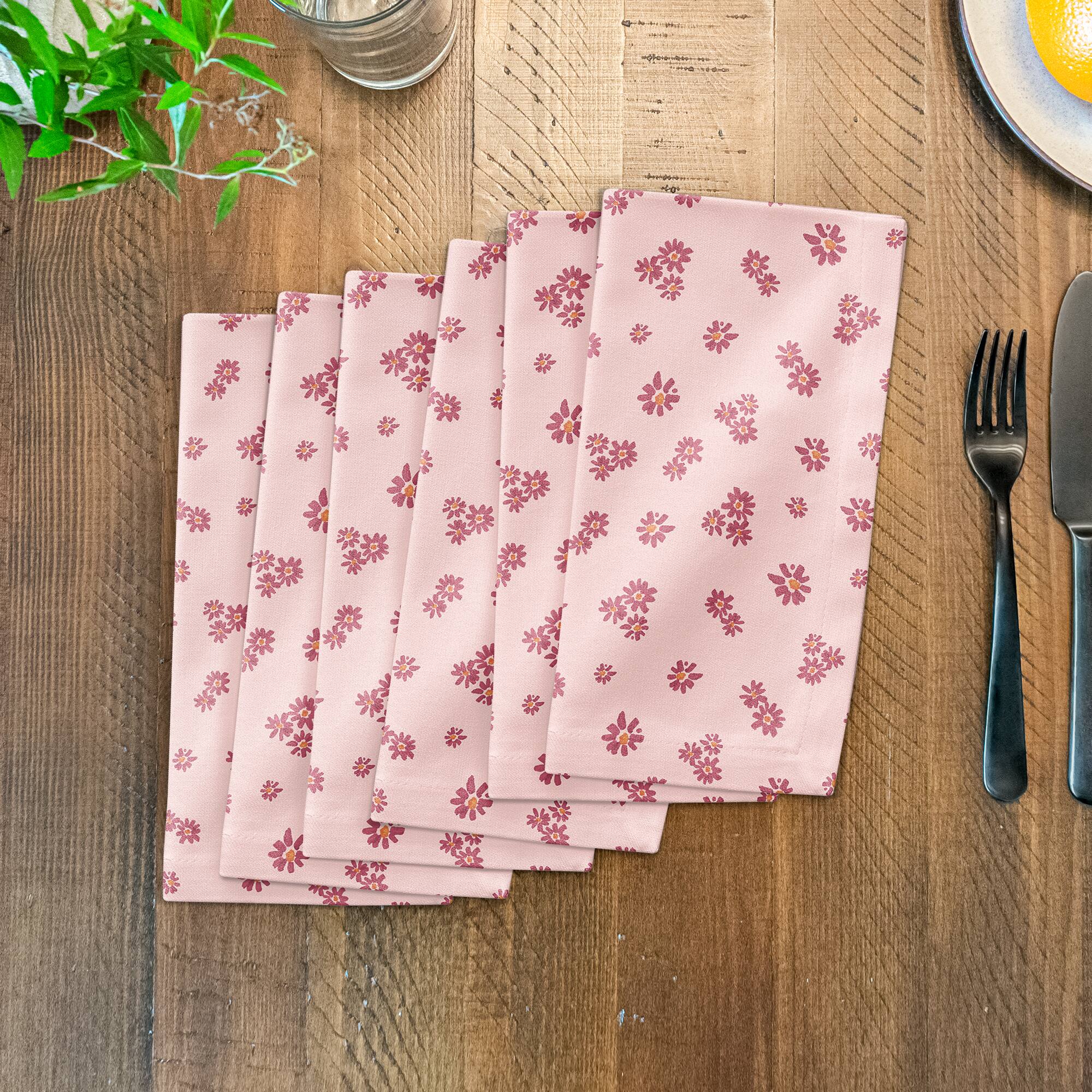 Daisy Pattern Cotton Twill Napkin