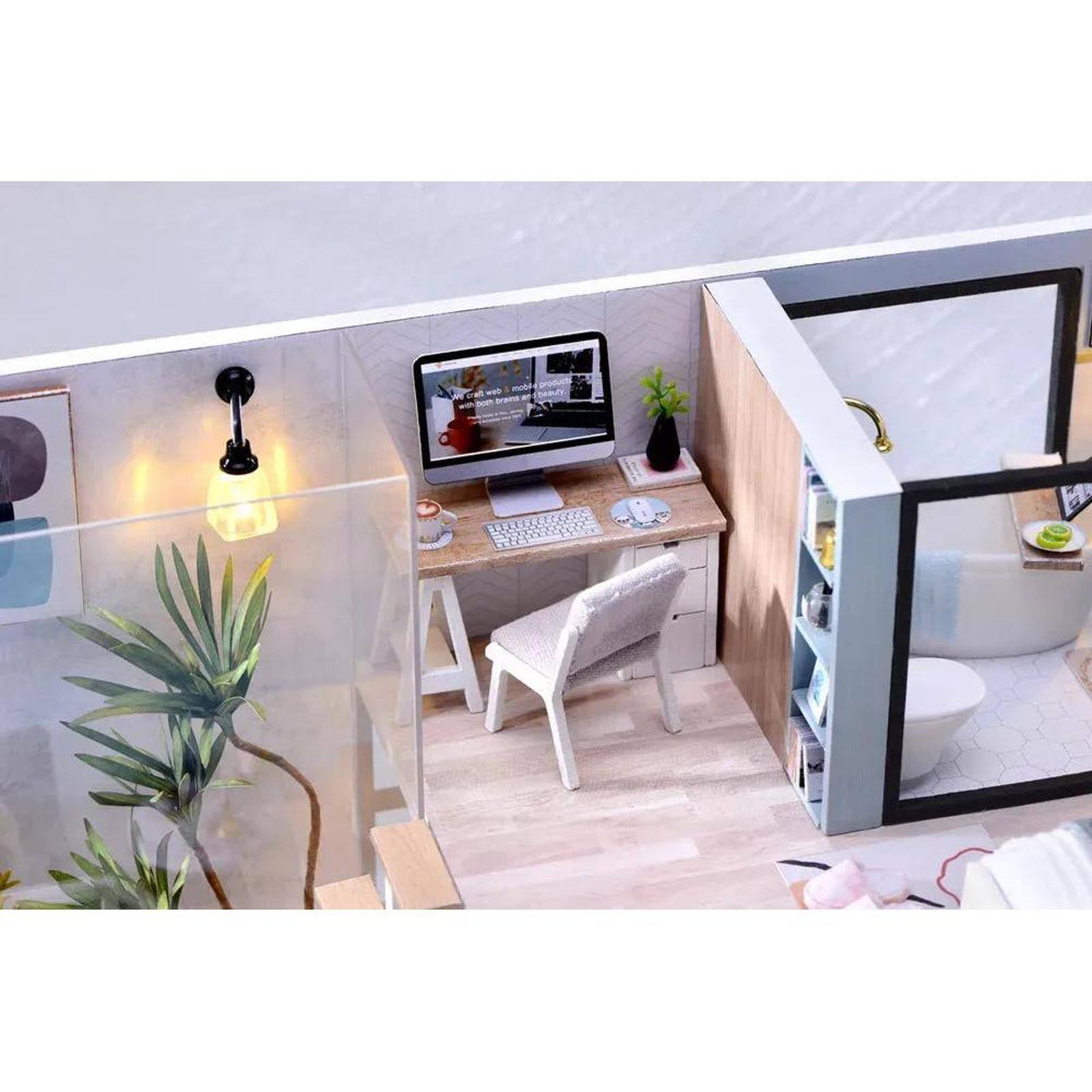 Wizardi Miniature Roombox: House on the Riviera Dollhouse Kit