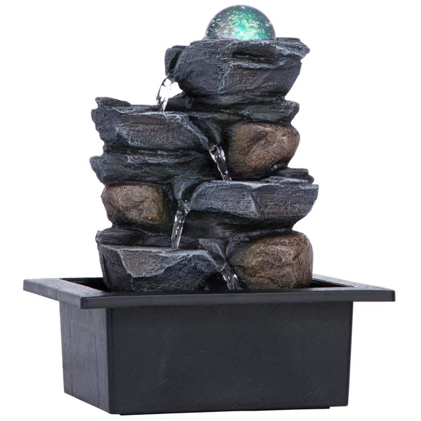 Design Toscano Spinning Orb Calming Tabletop Waterfall Fountain