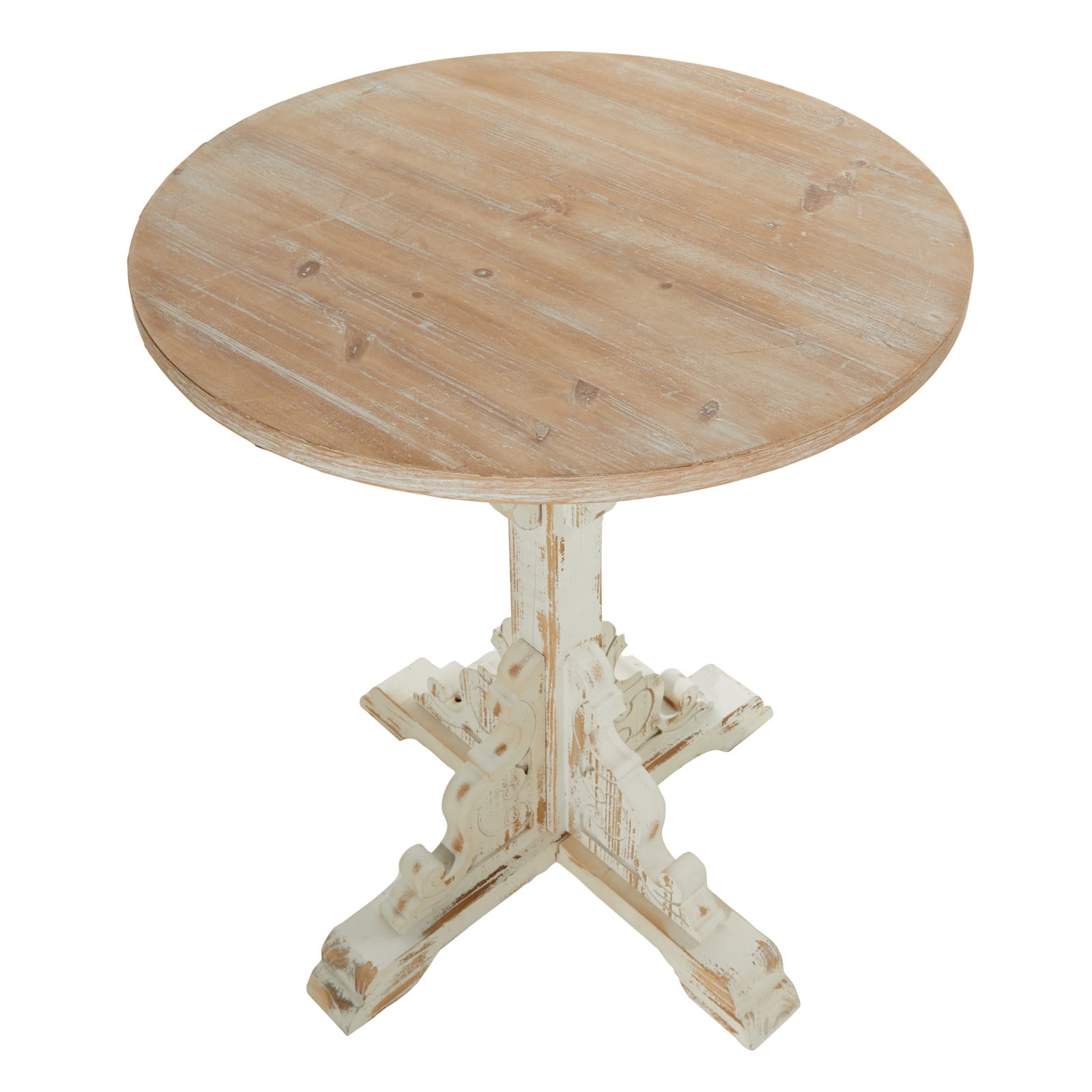 2.5ft. White Chinese Fir Farmhouse Accent Table