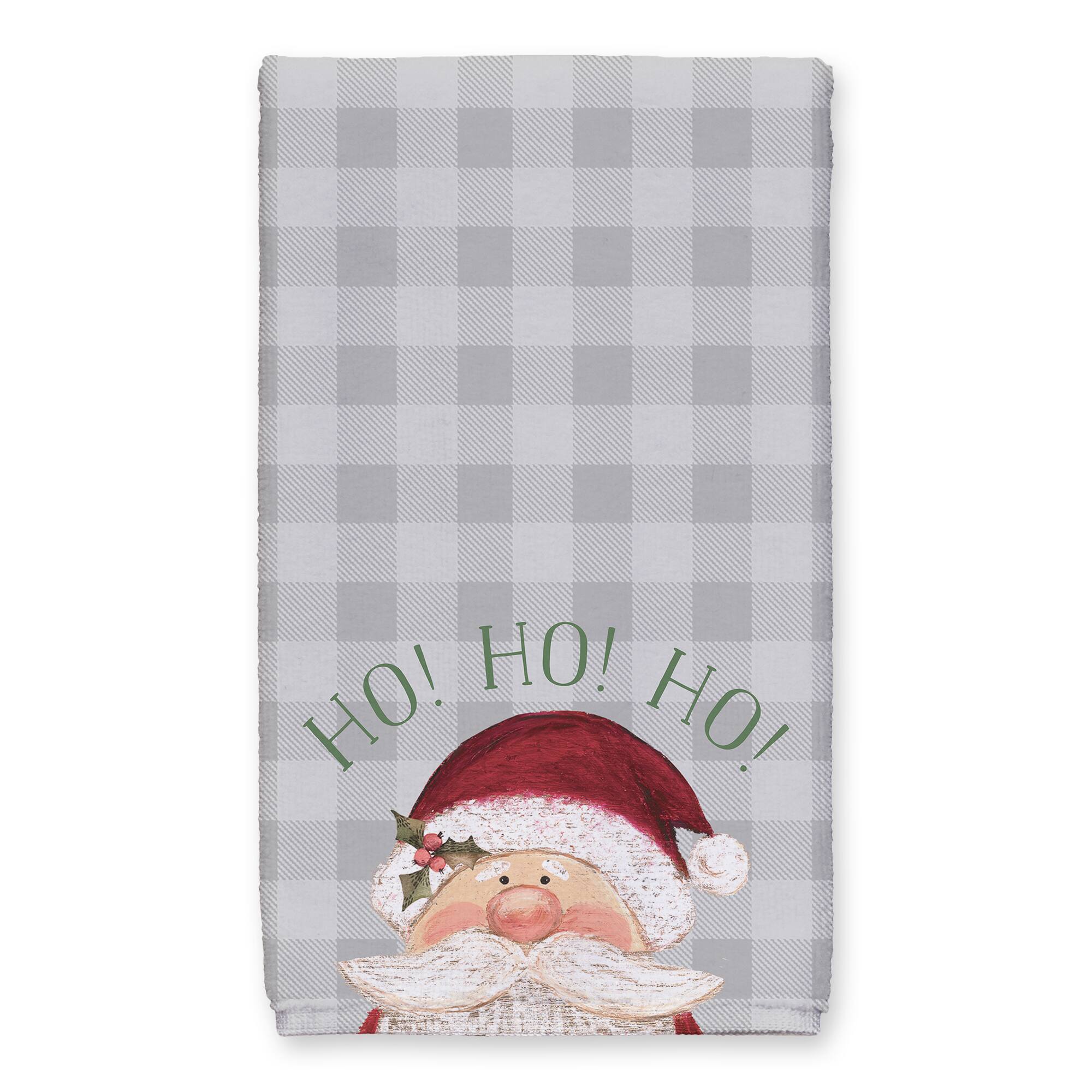 Ho Ho Ho Santa Check Tea Towel Set
