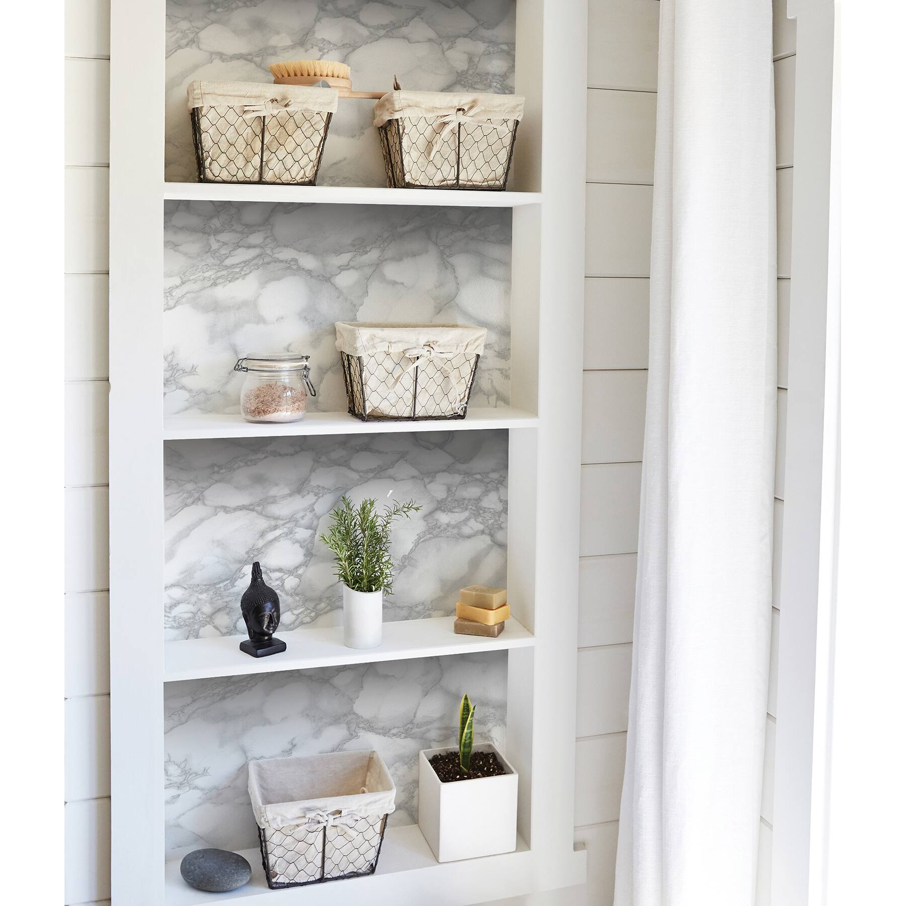 Fablon Marble Grey Blue Adhesive Film, 2ct.