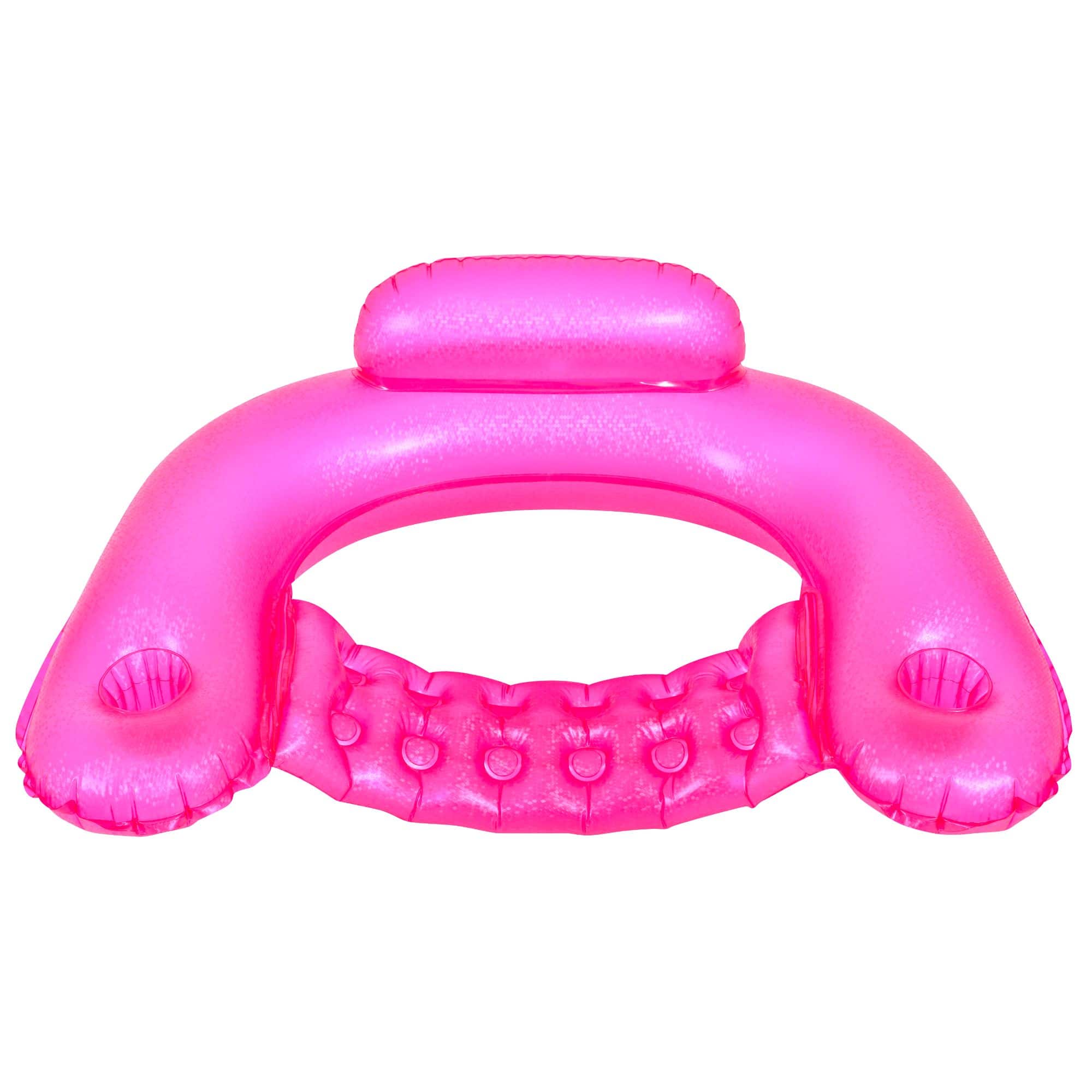 50" Pink Mosaic Water Lounger with Cup Holders & Backrest