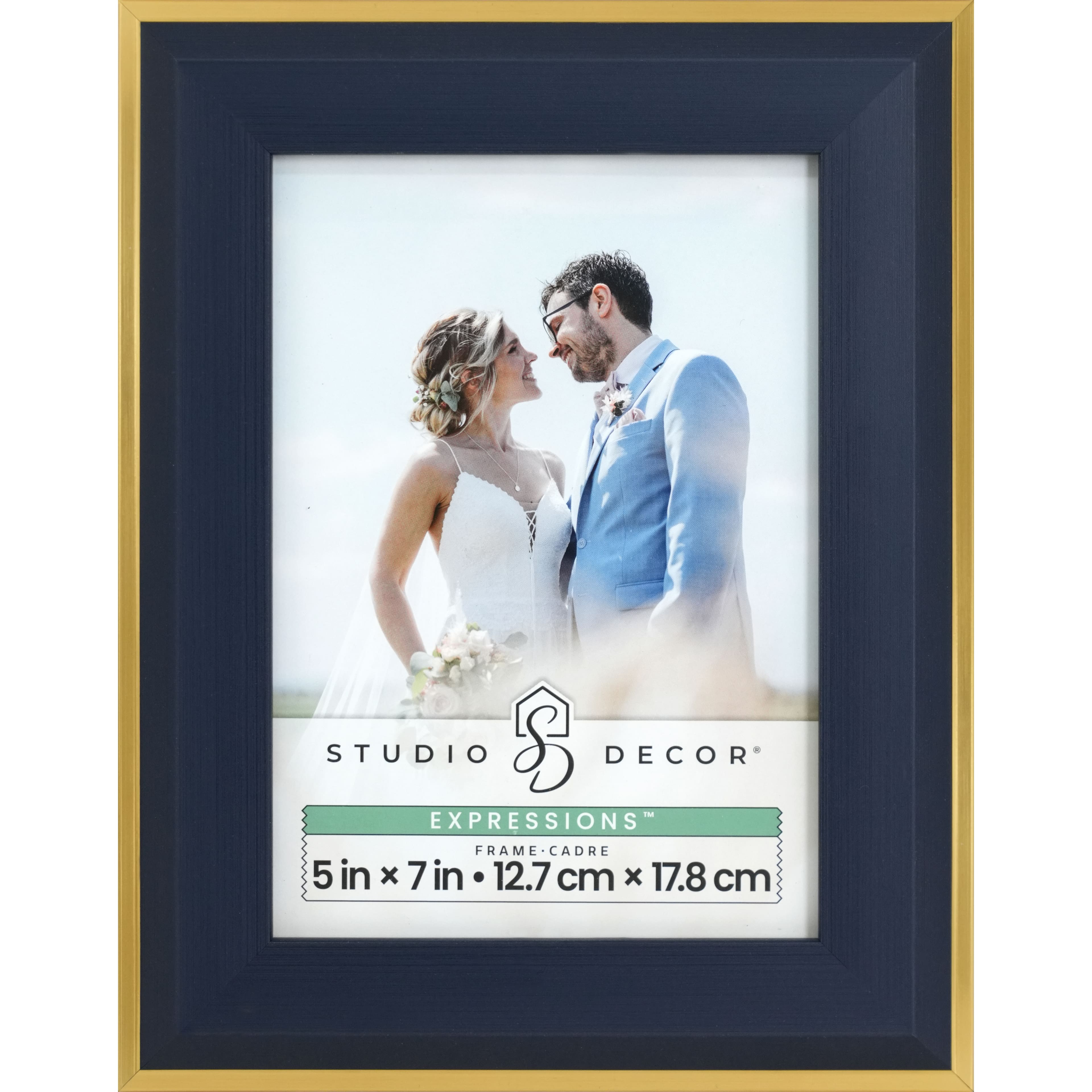 Expressions&#x2122; Navy Blue Frame with Gold Trim by Studio D&#xE9;cor&#xAE;