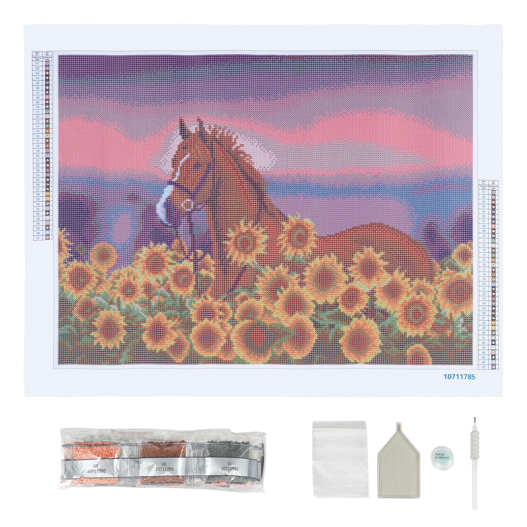 CHOSIGHT 5D Diamond Art Painting Horses Kit - DIY Paint with Diamond Art Oil Painting Round Full Drill Craft, Home Decor Embroidery Set with Canvas