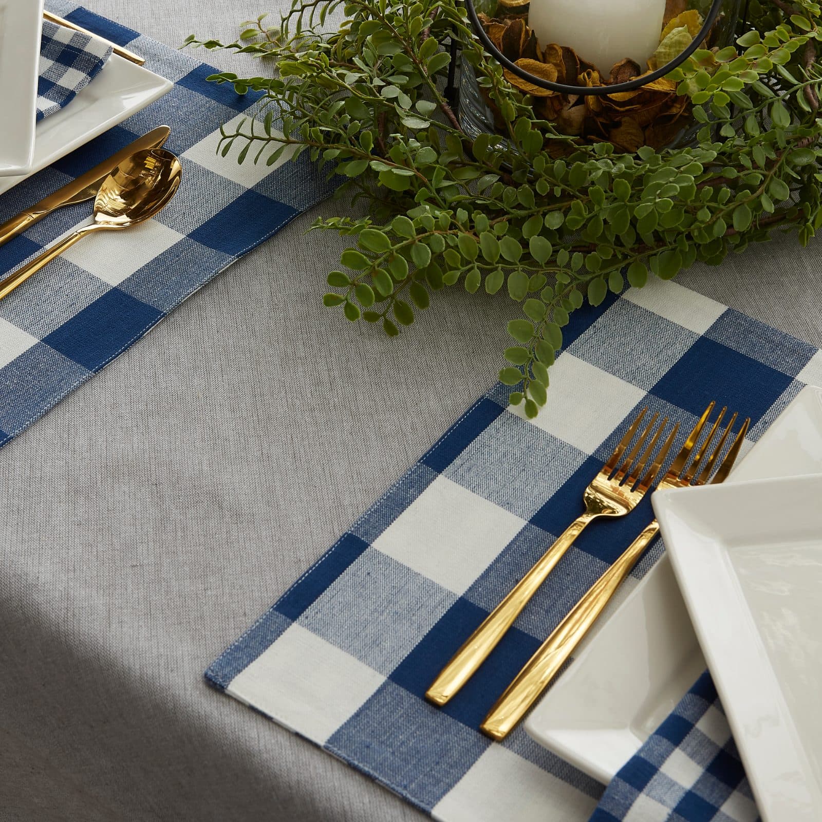 DII® Reversible Gingham & Buffalo Check Placemat Set, 4ct.