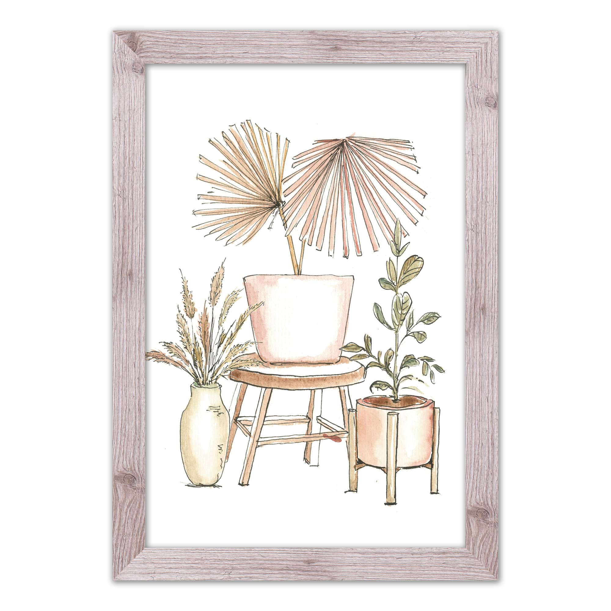Boho Plant Still Western Framed Print