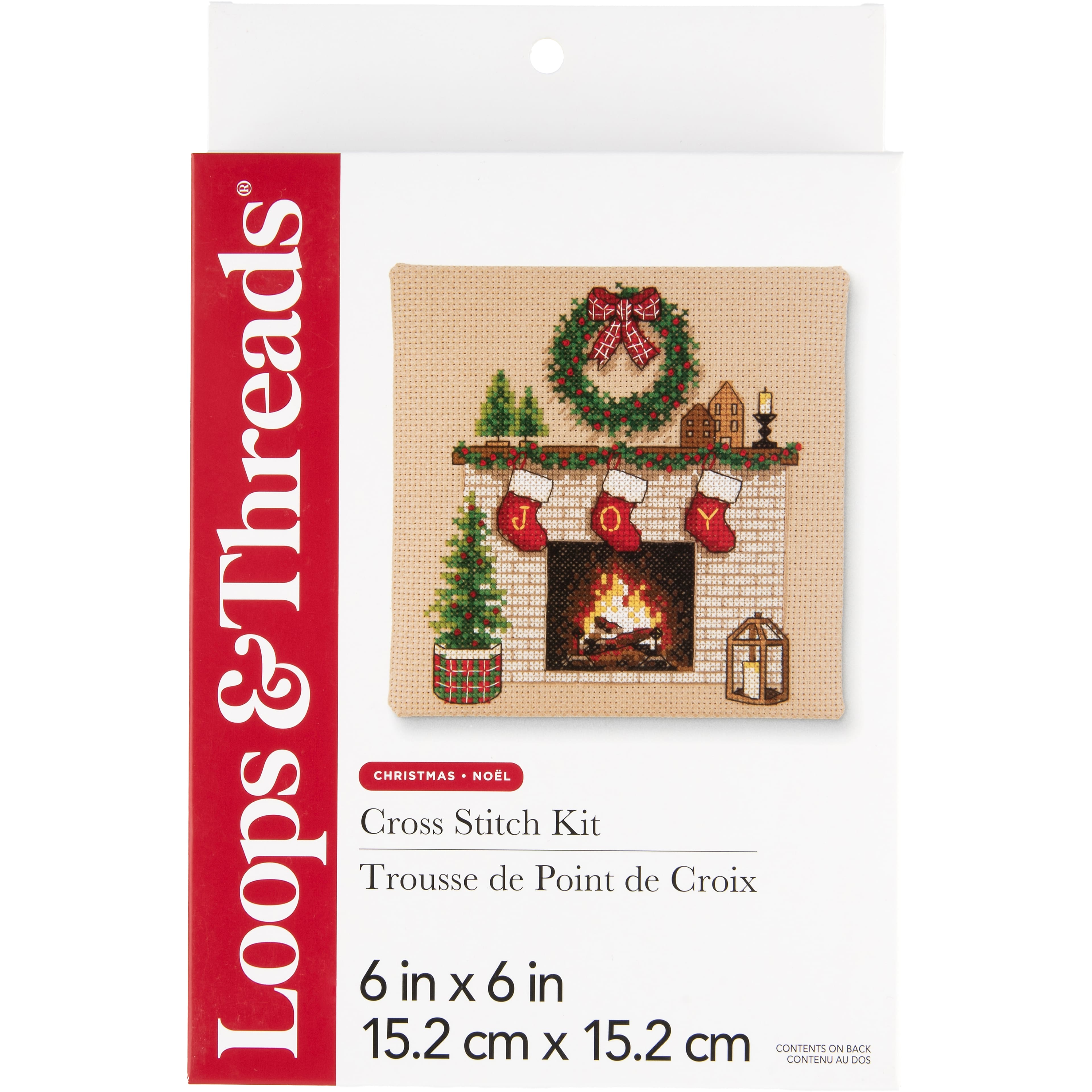 6&#x22; x 6&#x22; Christmas Mantelscape Cross Stitch Kit by Loops &#x26; Threads&#xAE;