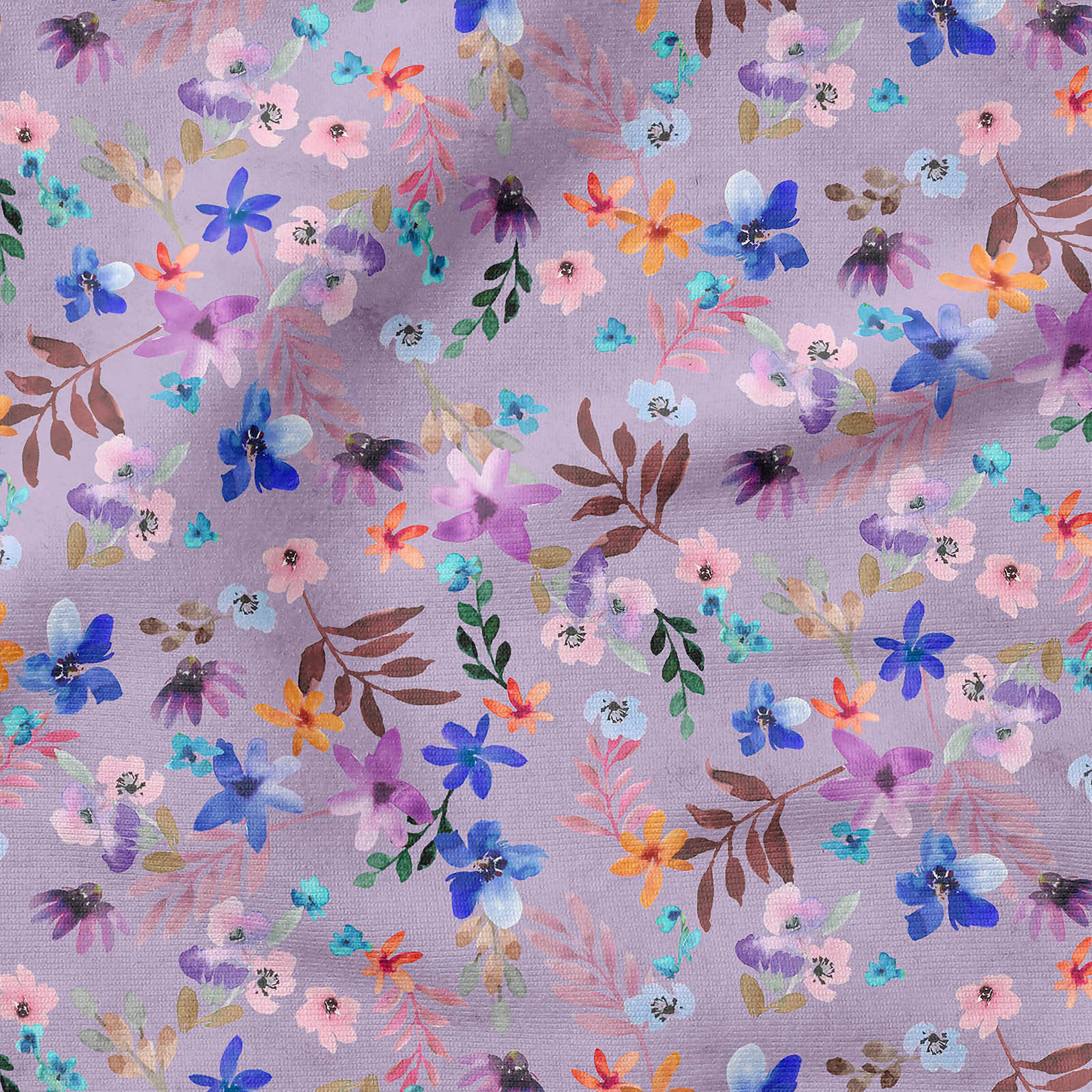 Fabric Editions Purple Bellino Foliage Cotton Fabric