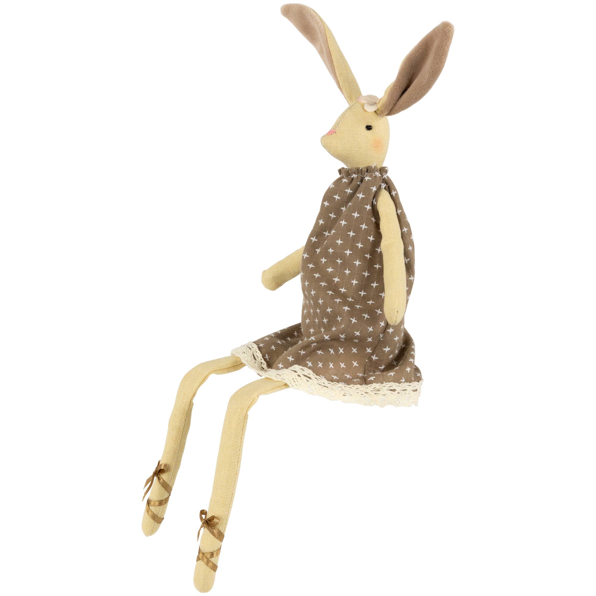 12&#x22; Long Legged Sitting Ballerina Girl Bunny Easter Figure