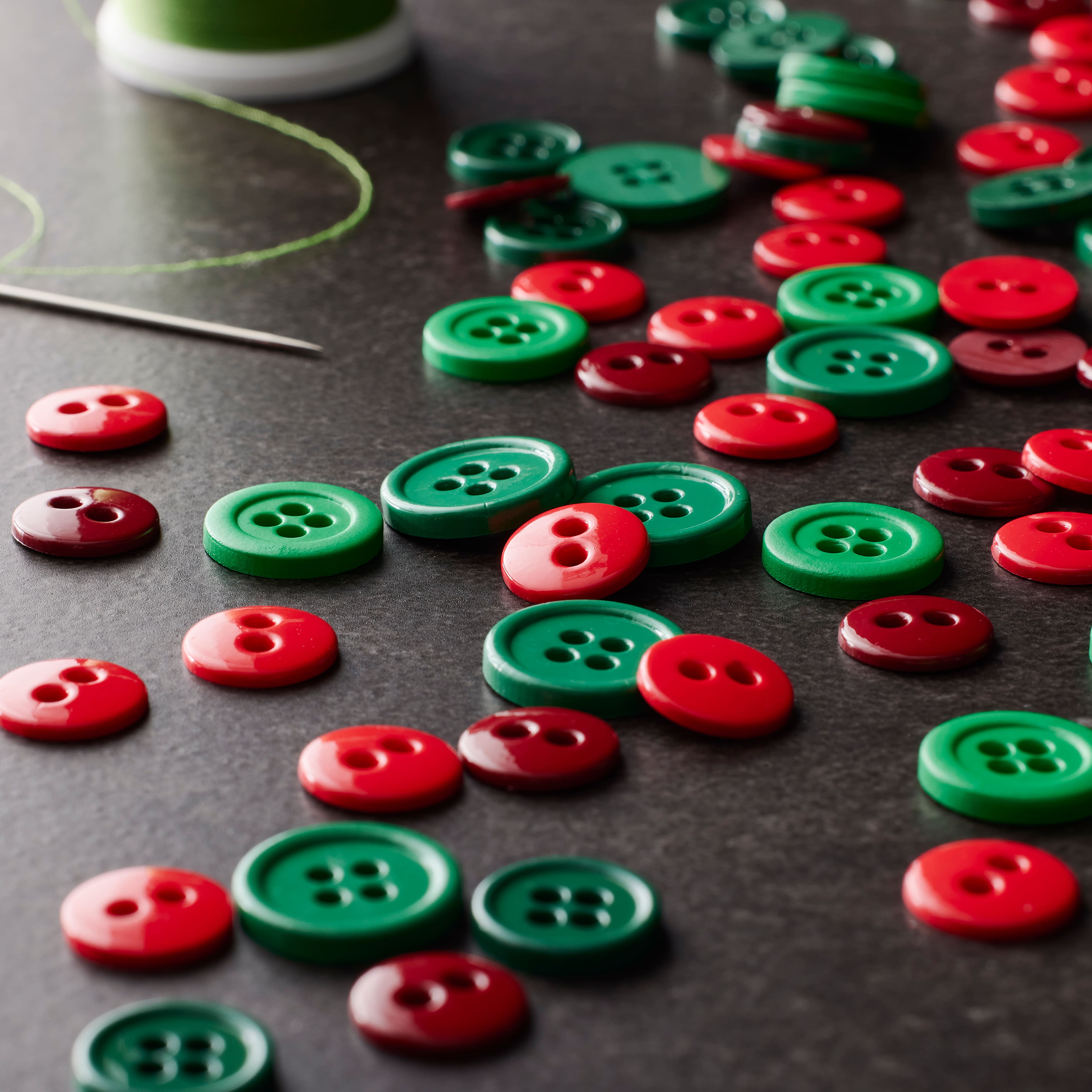 12 Packs: 120 ct. (1,440 total) Colors We Love Christmas Buttons by Loops &#x26; Threads&#xAE;