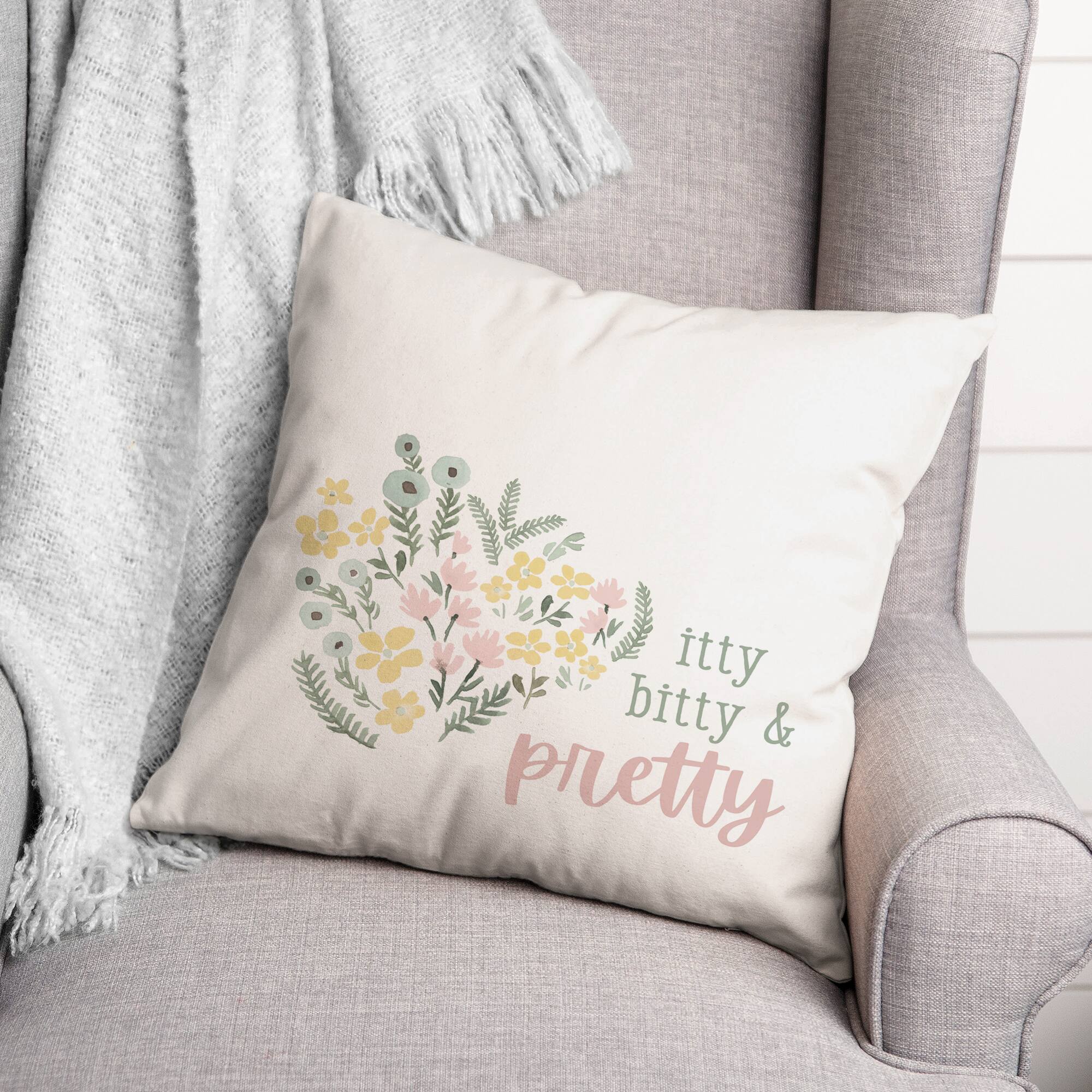 Itty Bitty And Pretty 18" x 18" Throw Pillow
