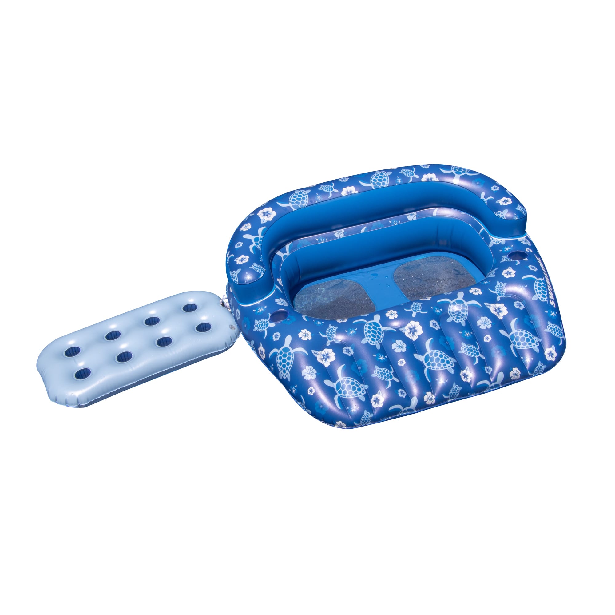 Swimline 58&#x22; Inflatable Tropical Blue Double Pool Lounger