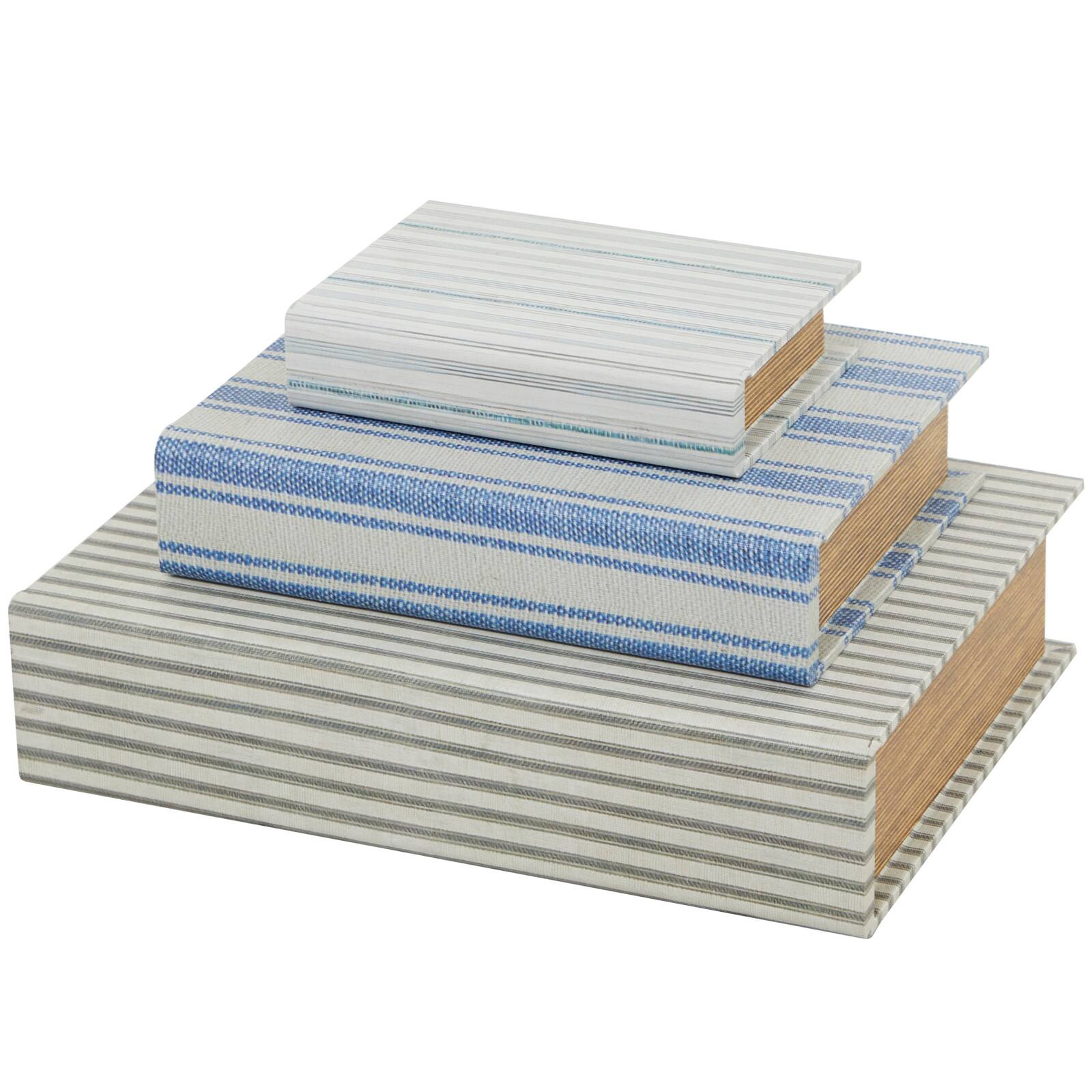 Striped Canvas Faux Book Box Set