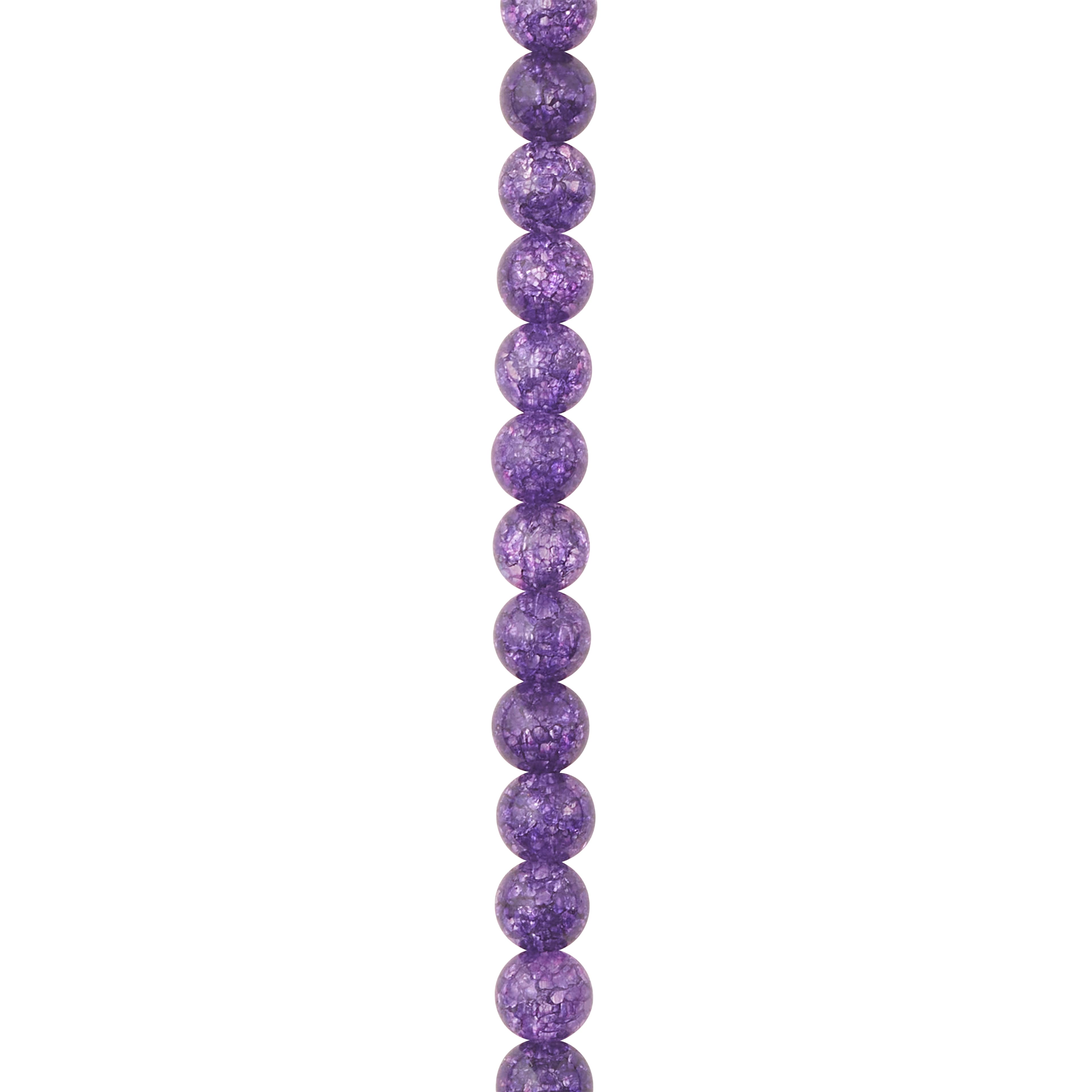Purple Crackled Quartz Round Beads, 6mm by Bead Landing™