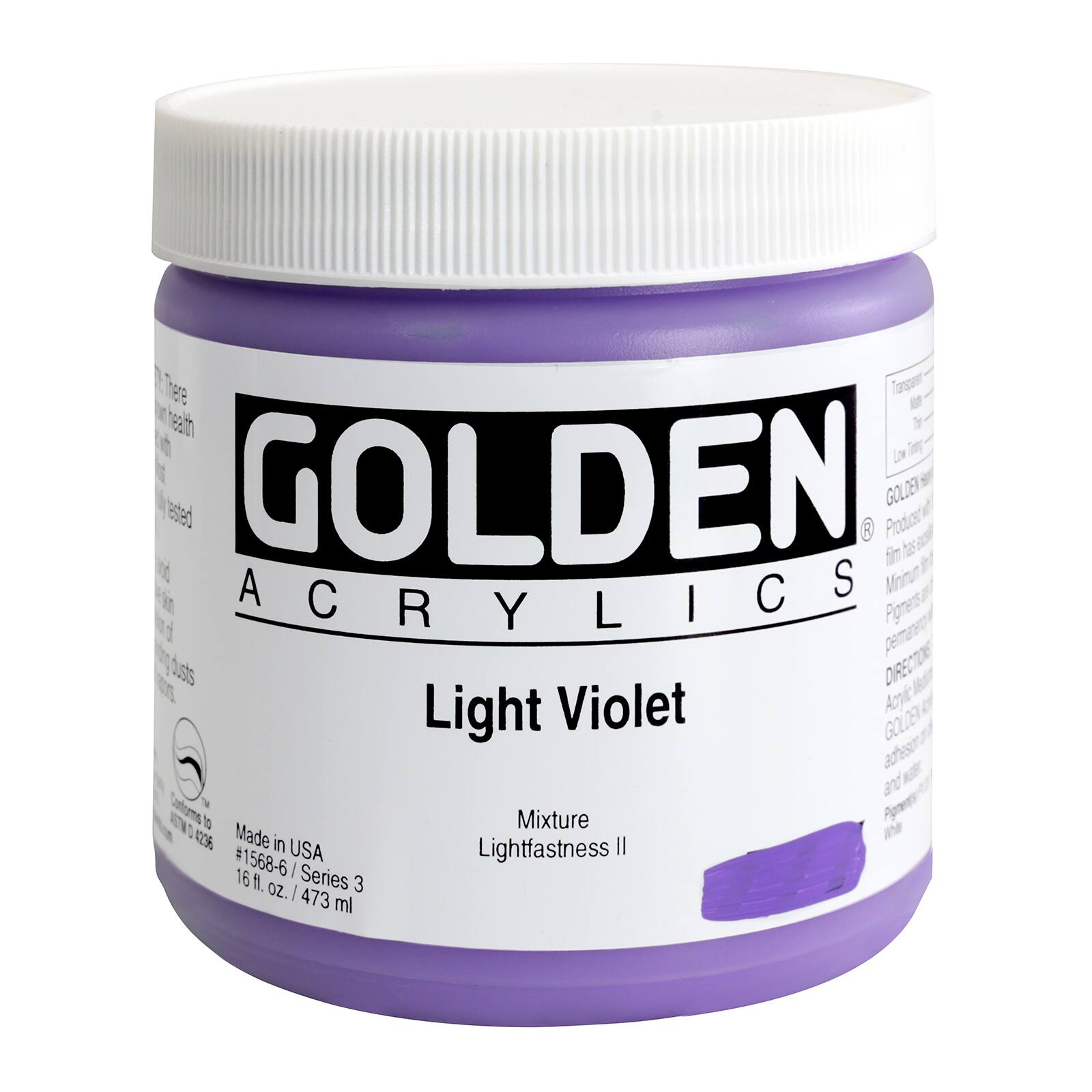 Golden Heavy Body Acrylic Paint, 16 oz in Light Violet