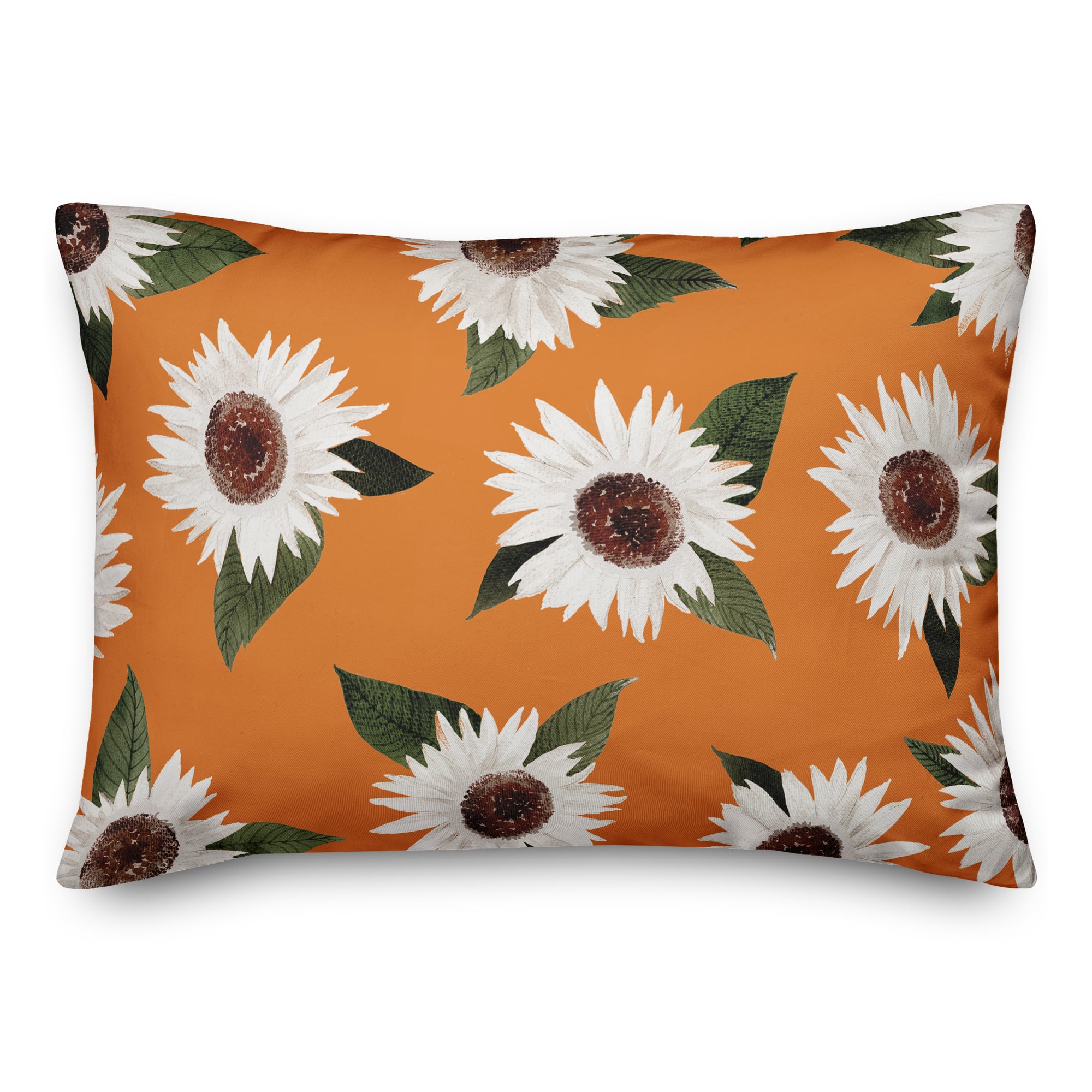 White Flowers Throw Pillow