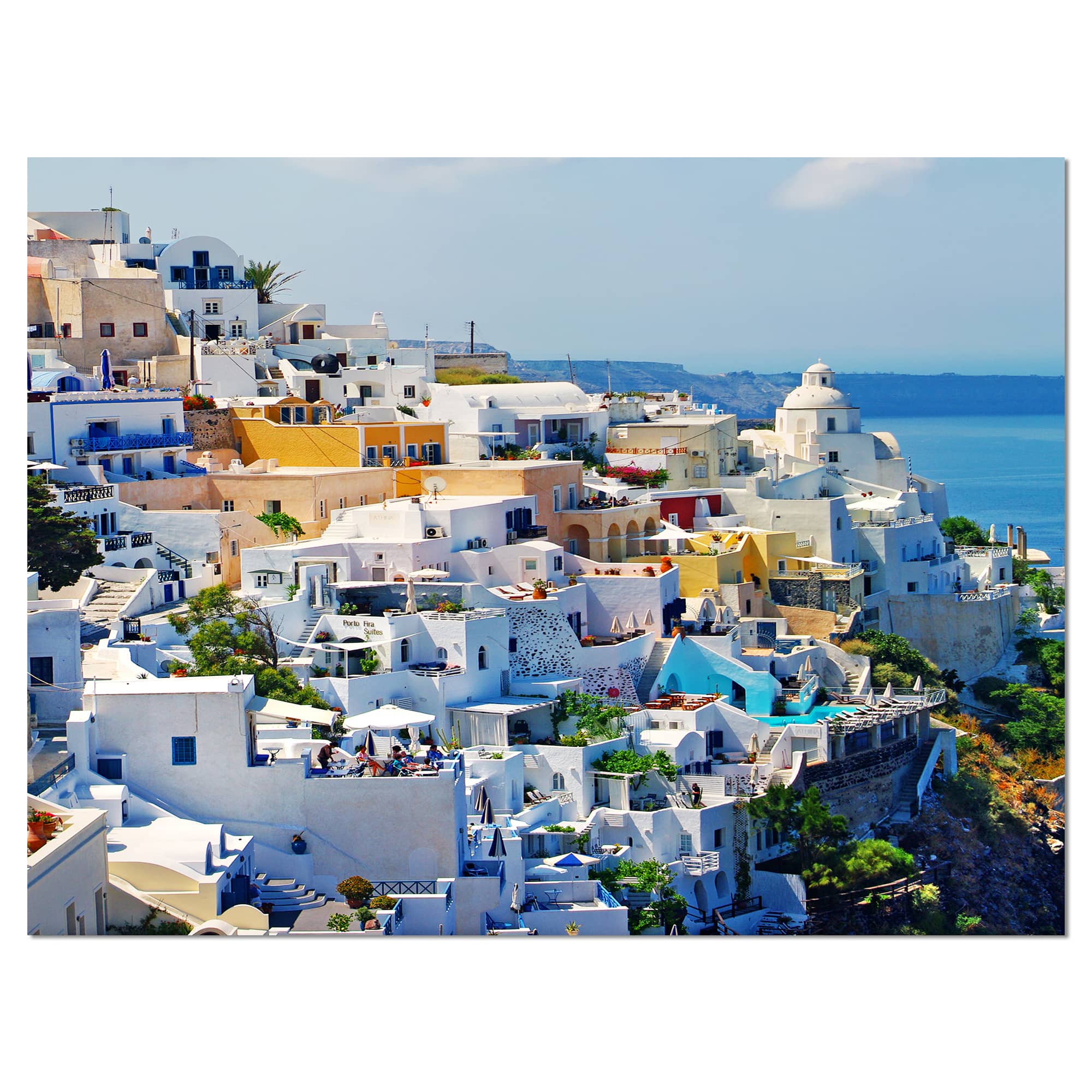 Designart - View of Fira Town Santorini - Abstract Wall Art Canvas