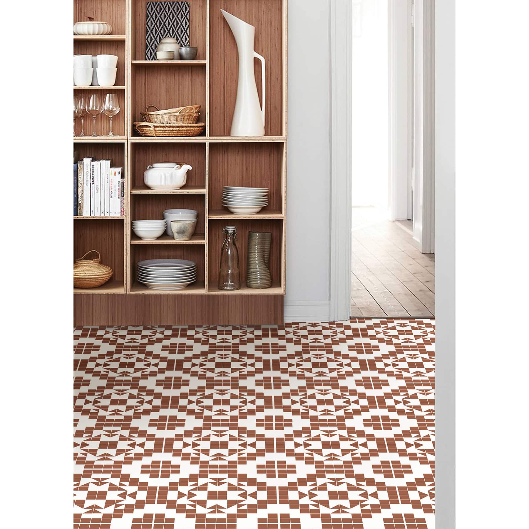 FloorPops Matias Terra Cotta Peel & Stick Floor Tiles