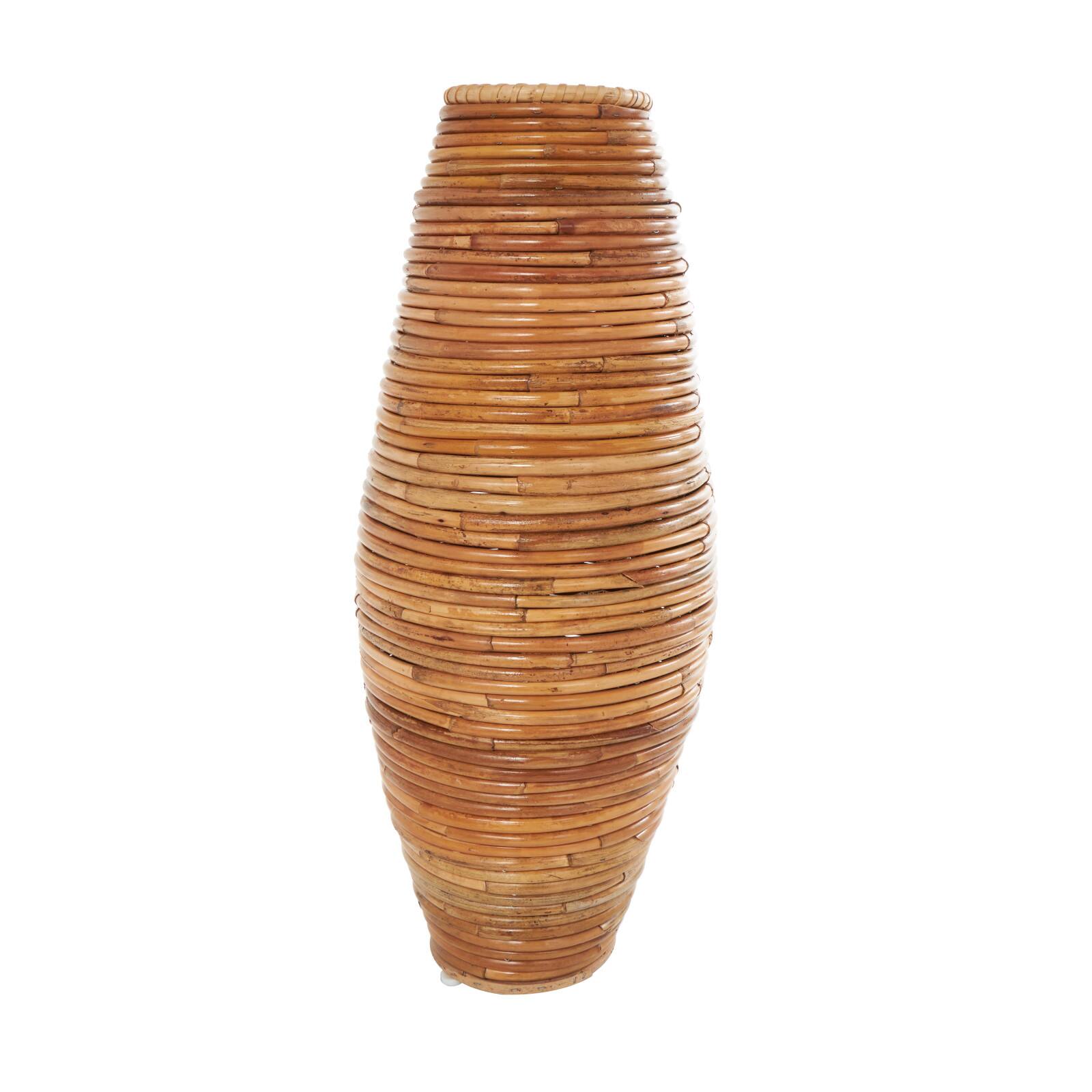 28&#x22; Brown Rattan Handmade Wrapped Vase