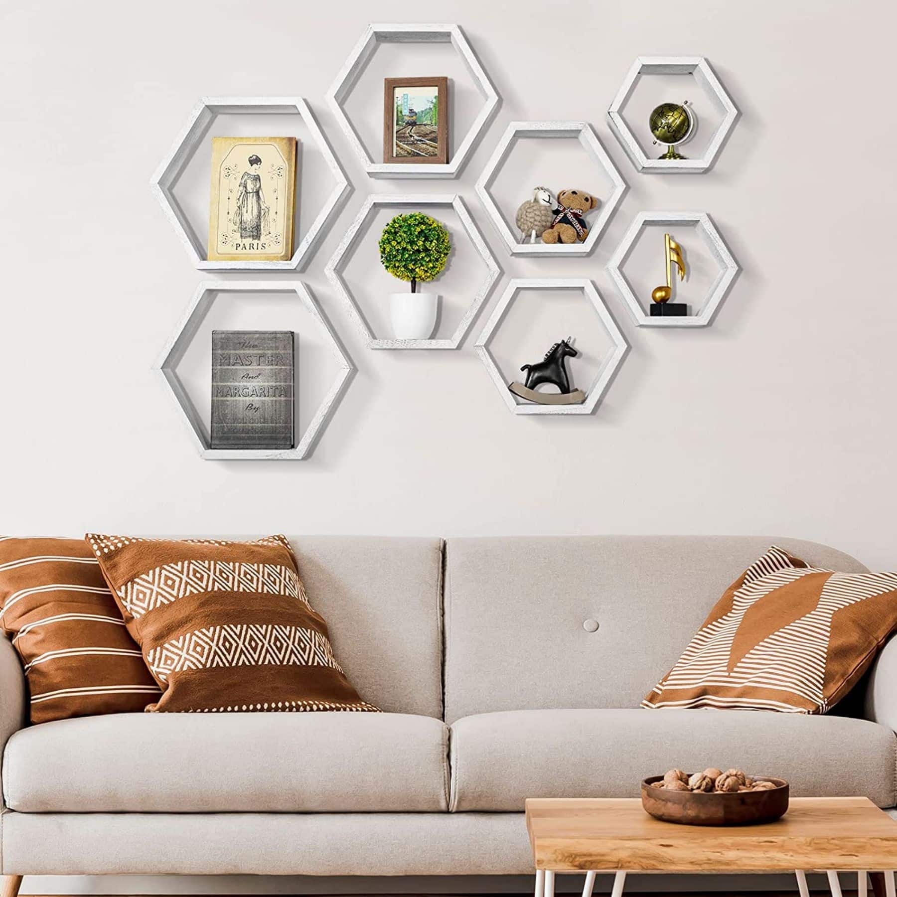 NEX™ Hexagon Honeycomb Floating Shelves Set