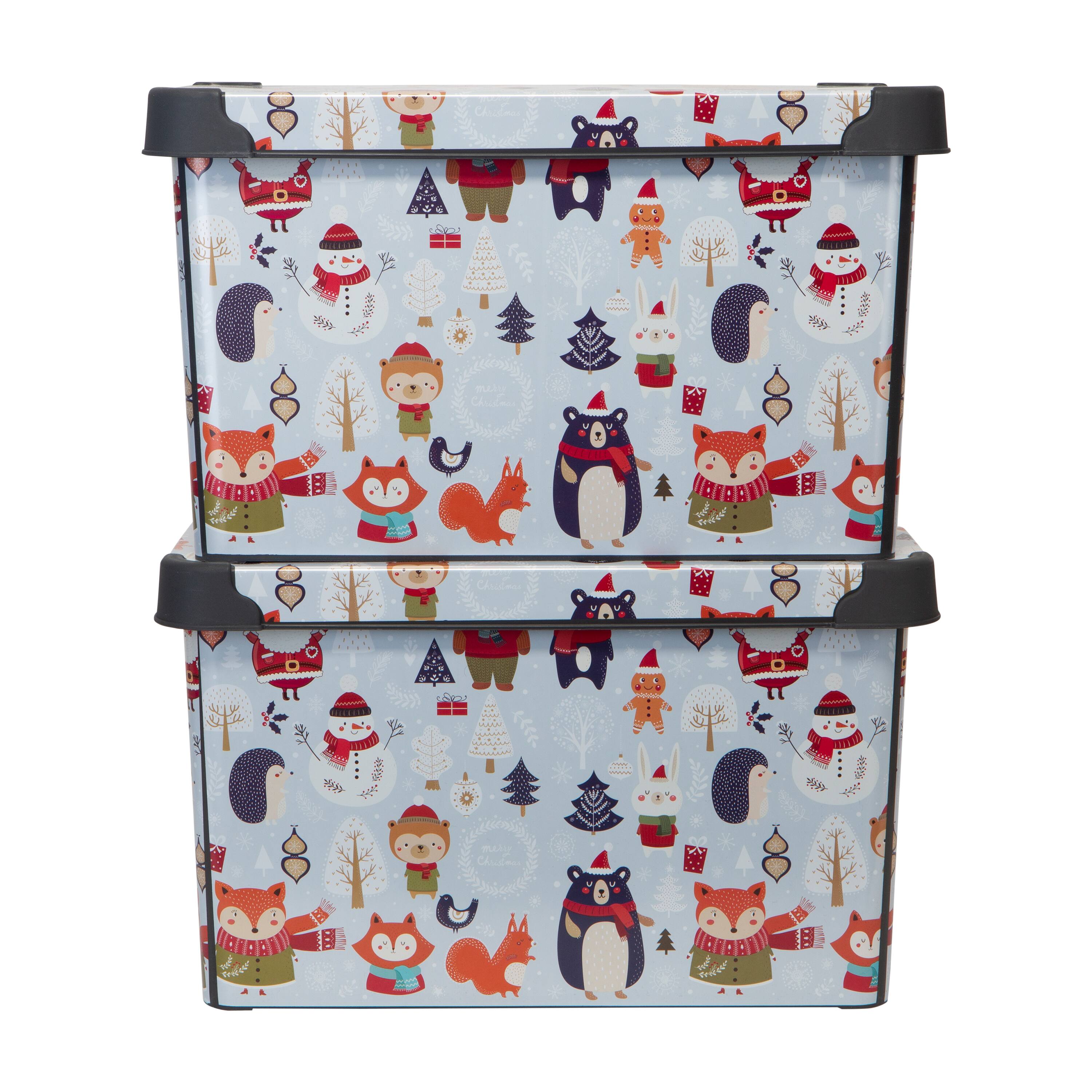 Simplify Woodland Winter Storage Tote Bin