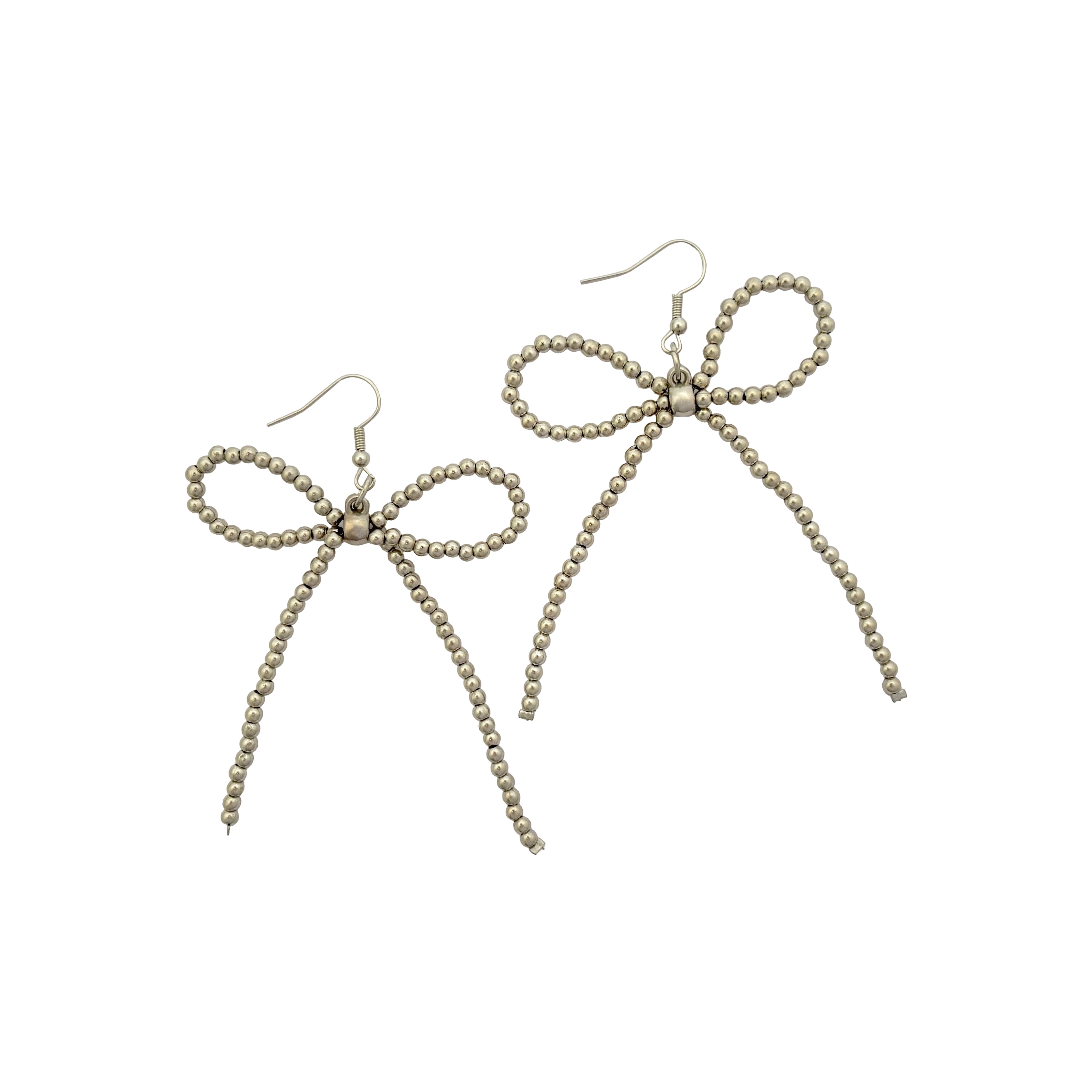 Blue Moon Studio&#x2122; Silver-Colored Beaded Bow Charms, 2ct.