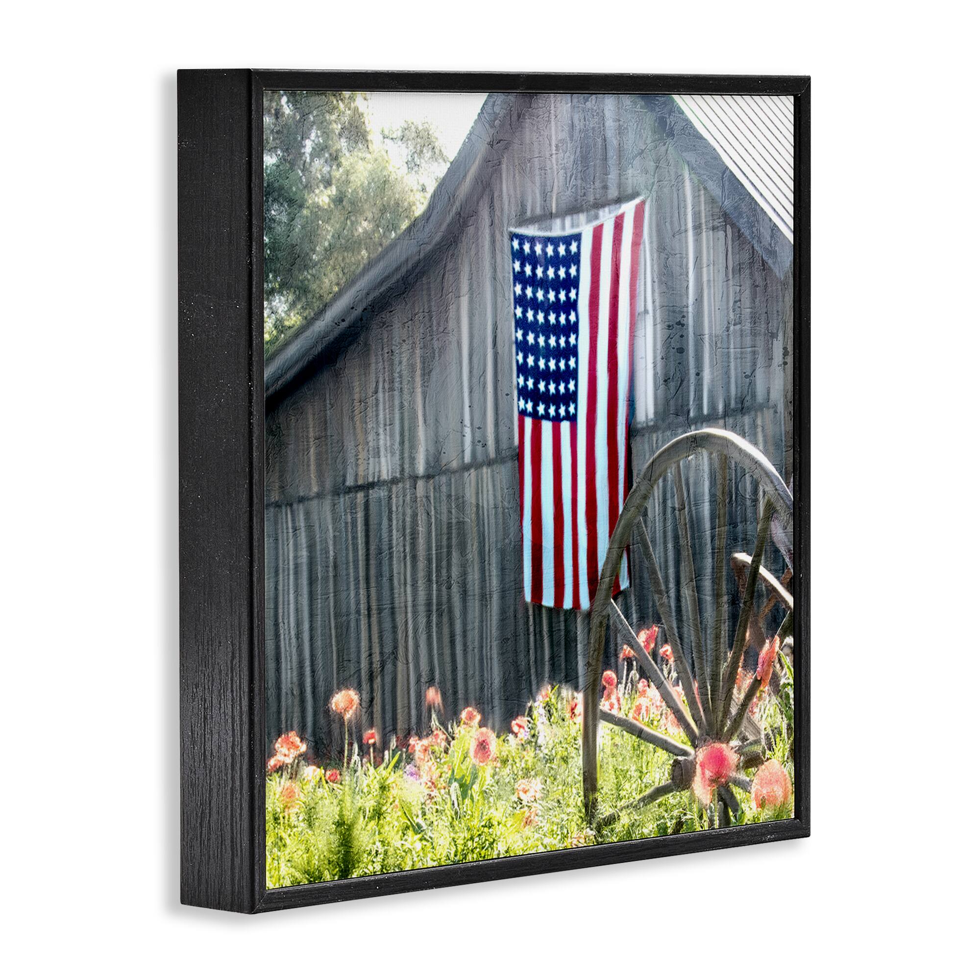 Stupell Industries Americana Barn Floral Farmland Framed Giclee Art