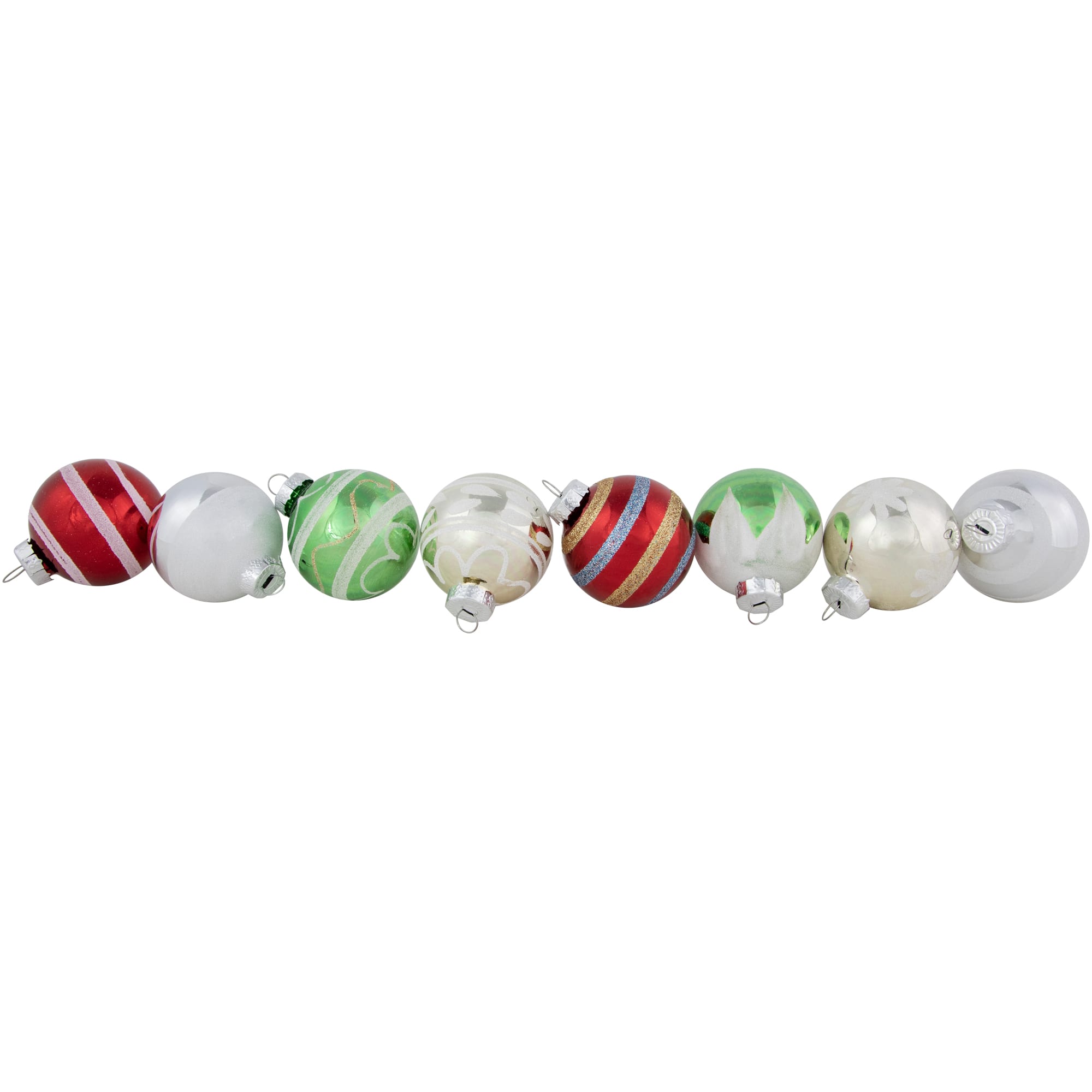 12ct. 2&#x22; Multicolor Vintage Design Glass Ball Ornaments