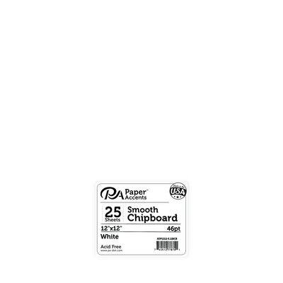 Grafix Medium Weight Chipboard Sheets 12x12 25/PKG - White