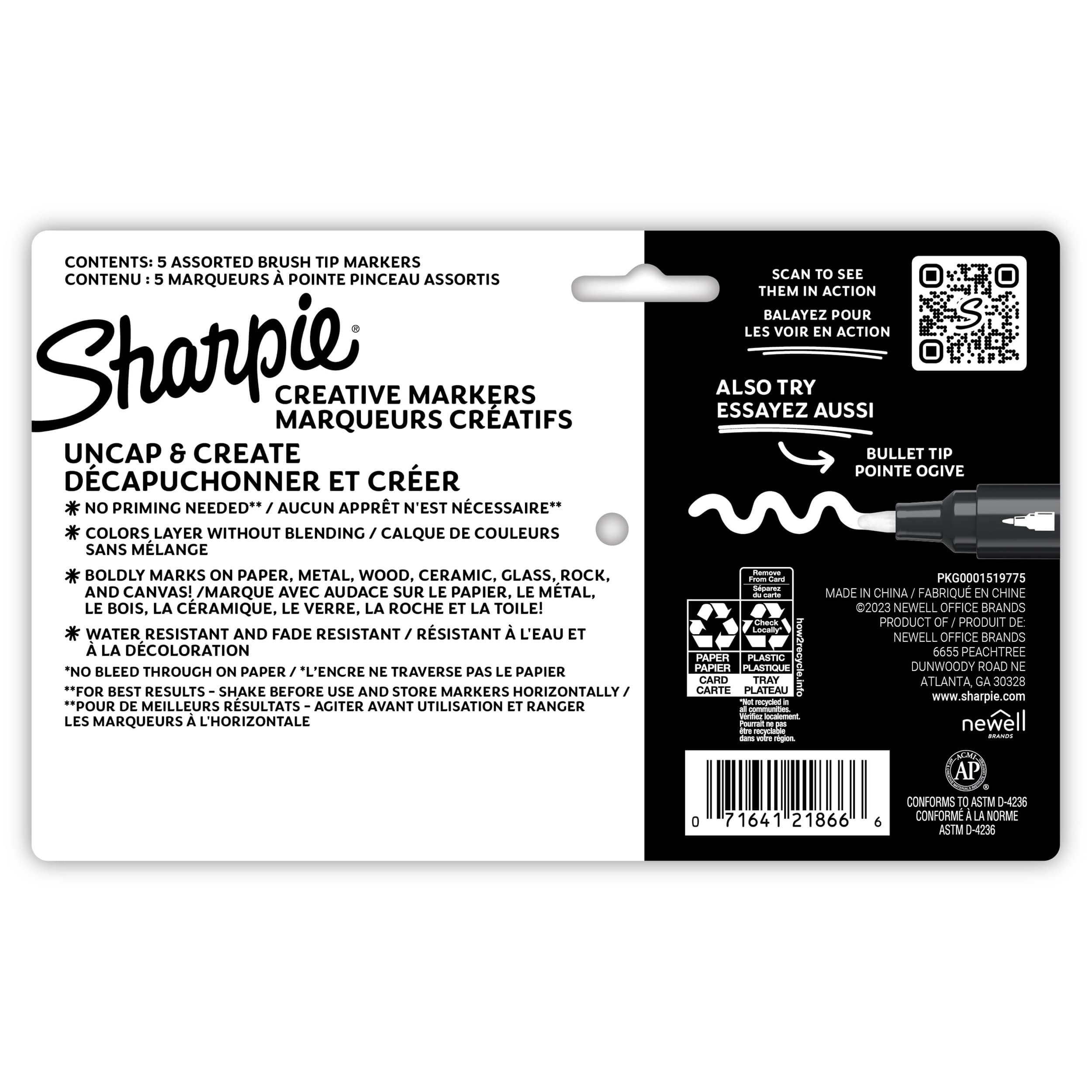 Sharpie&#xAE; 5 Colour Brush Tip Creative Markers