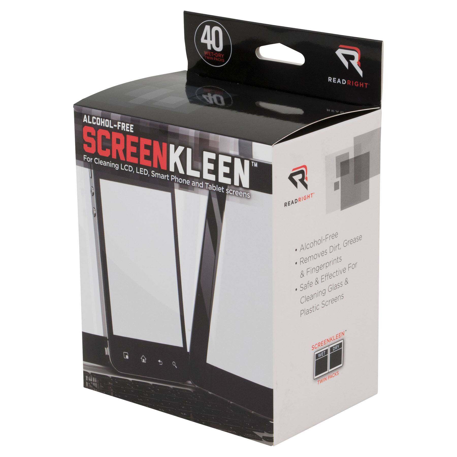 Read Right&#xAE; Screen Kleen&#x2122; 40 Pack Cleaning Wipes