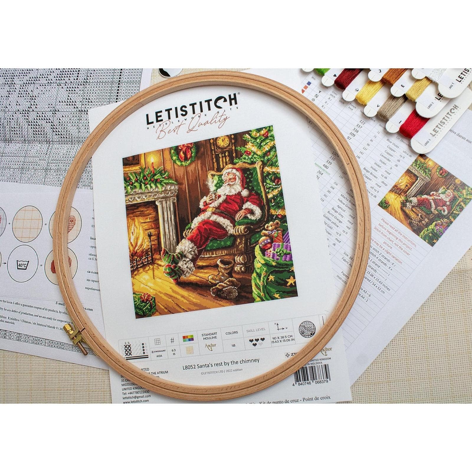 Letistitch Santa&#x27;s Rest by the Chimney Counted Cross Stitch Kit