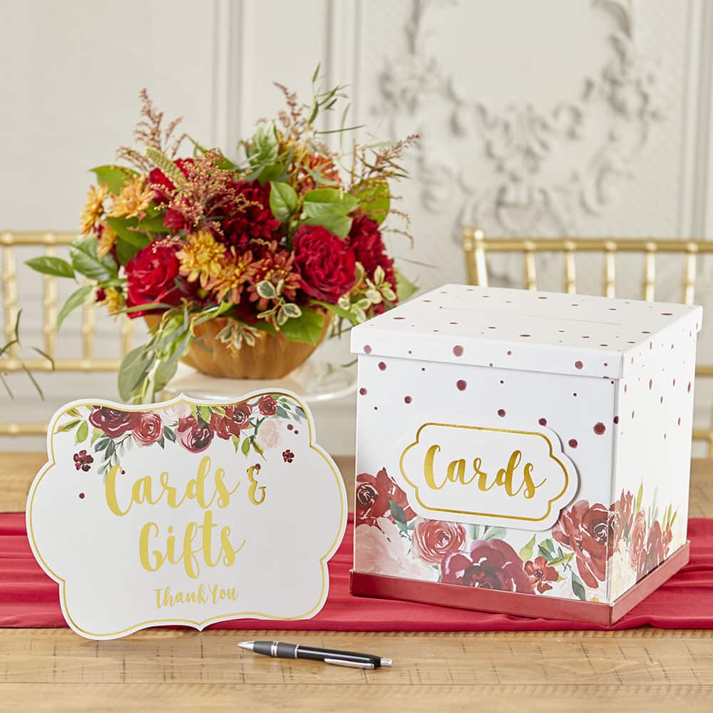 Kate Aspen® Burgundy Blush Floral Party Décor Sign Kit