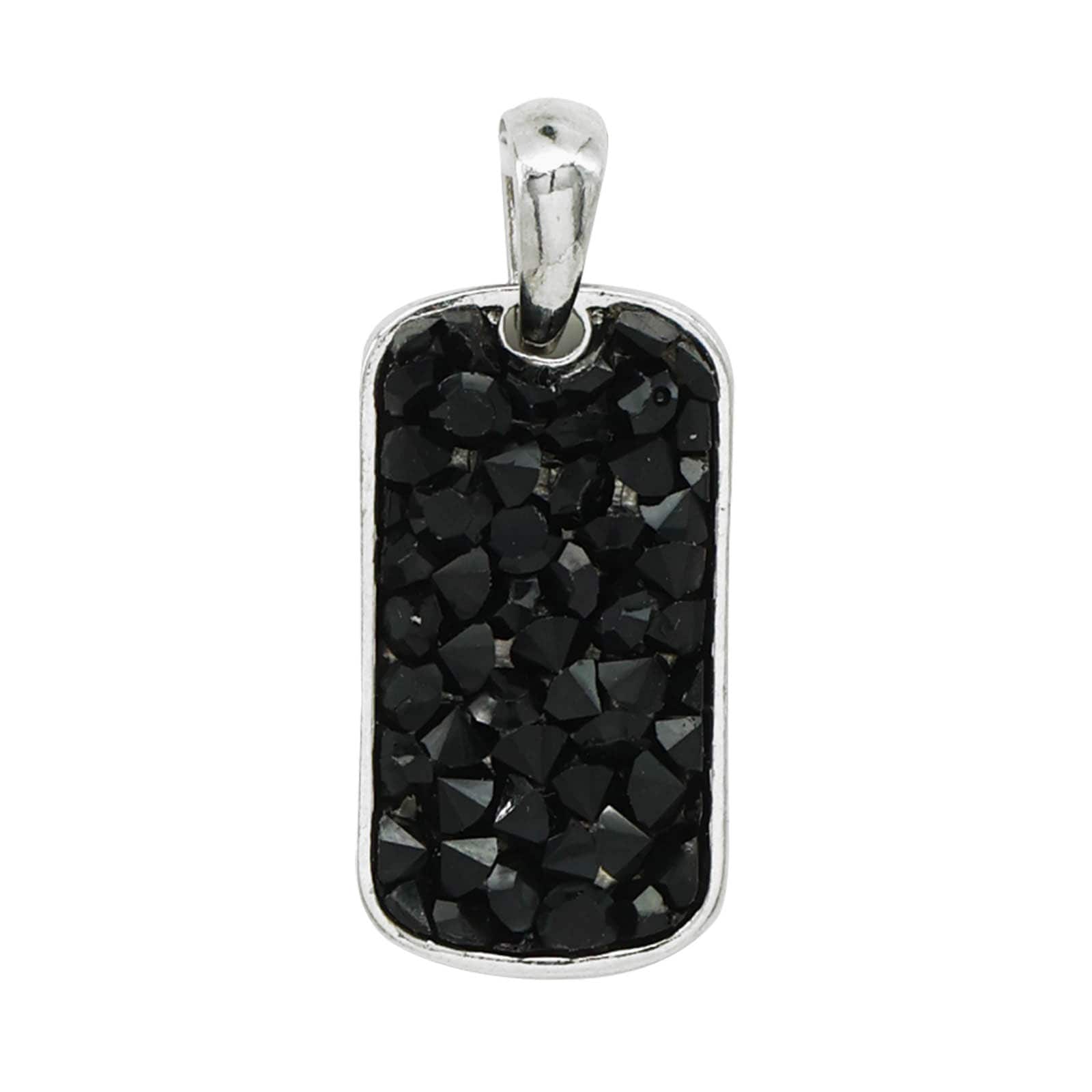 Black Textured Dog Tag Pendant by Bead Landing™