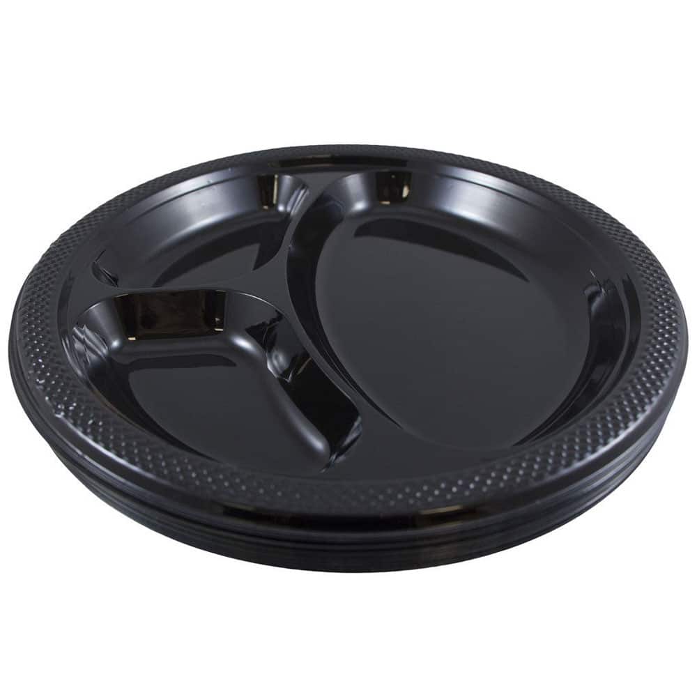 JAM Paper 10.25" Divided Plastic Party Plates, 20ct.