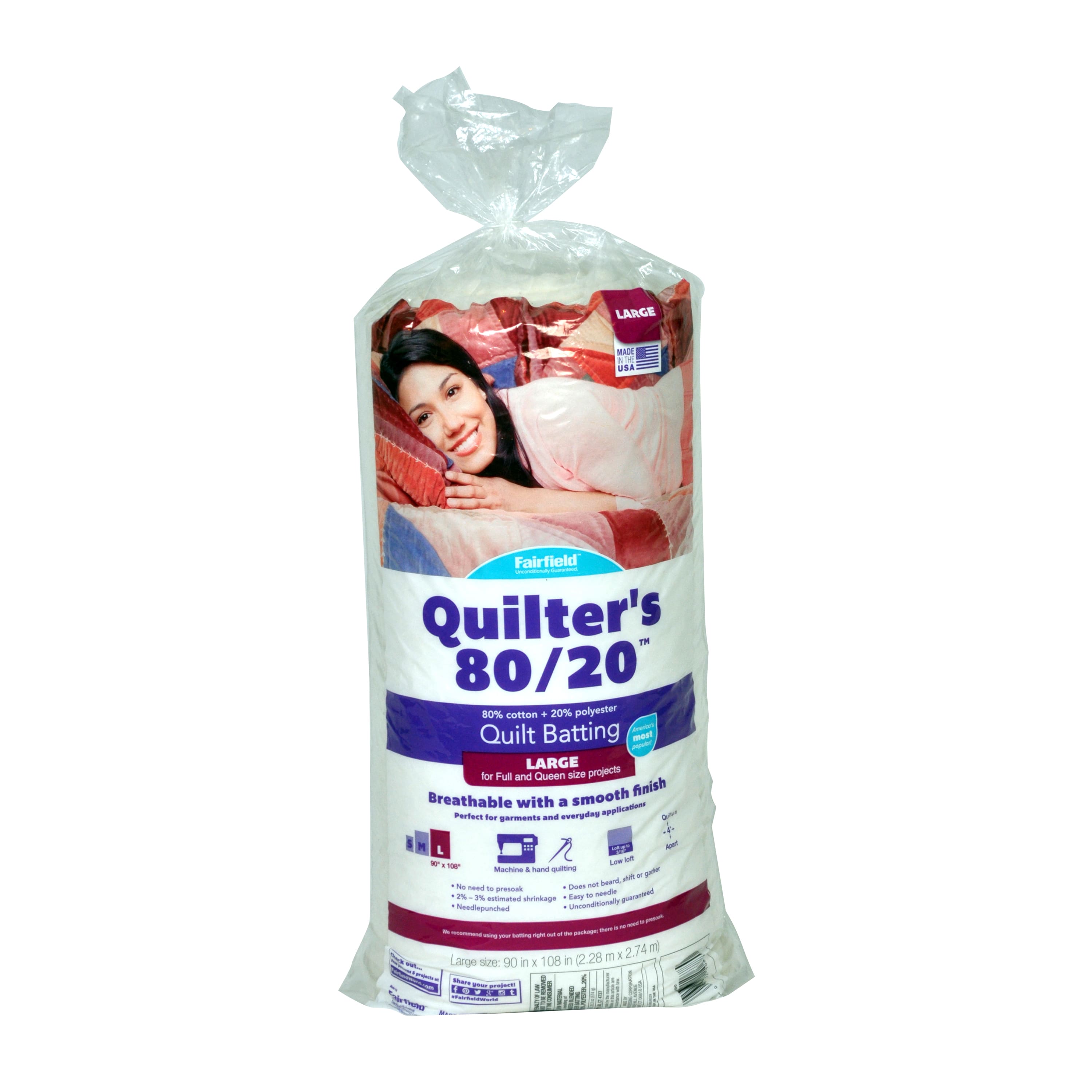 Quilters 80/20™ Quilt Batting, 90" x 108"