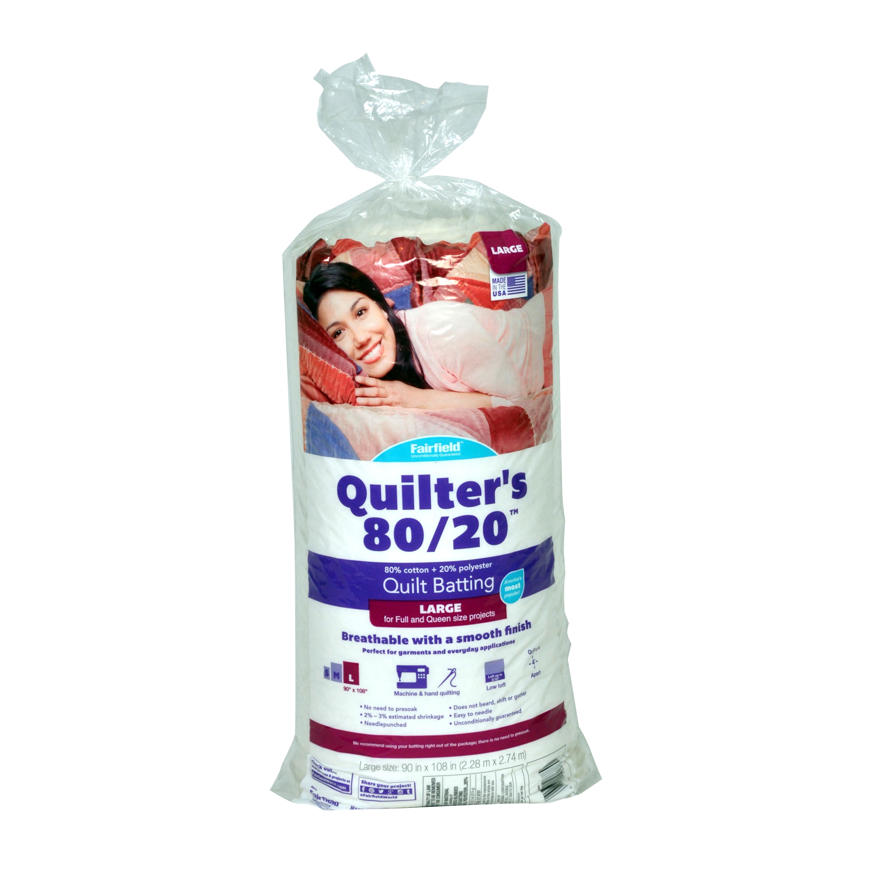 Quilters 80/20&#x2122; Quilt Batting, 90&#x22; x 108&#x22;