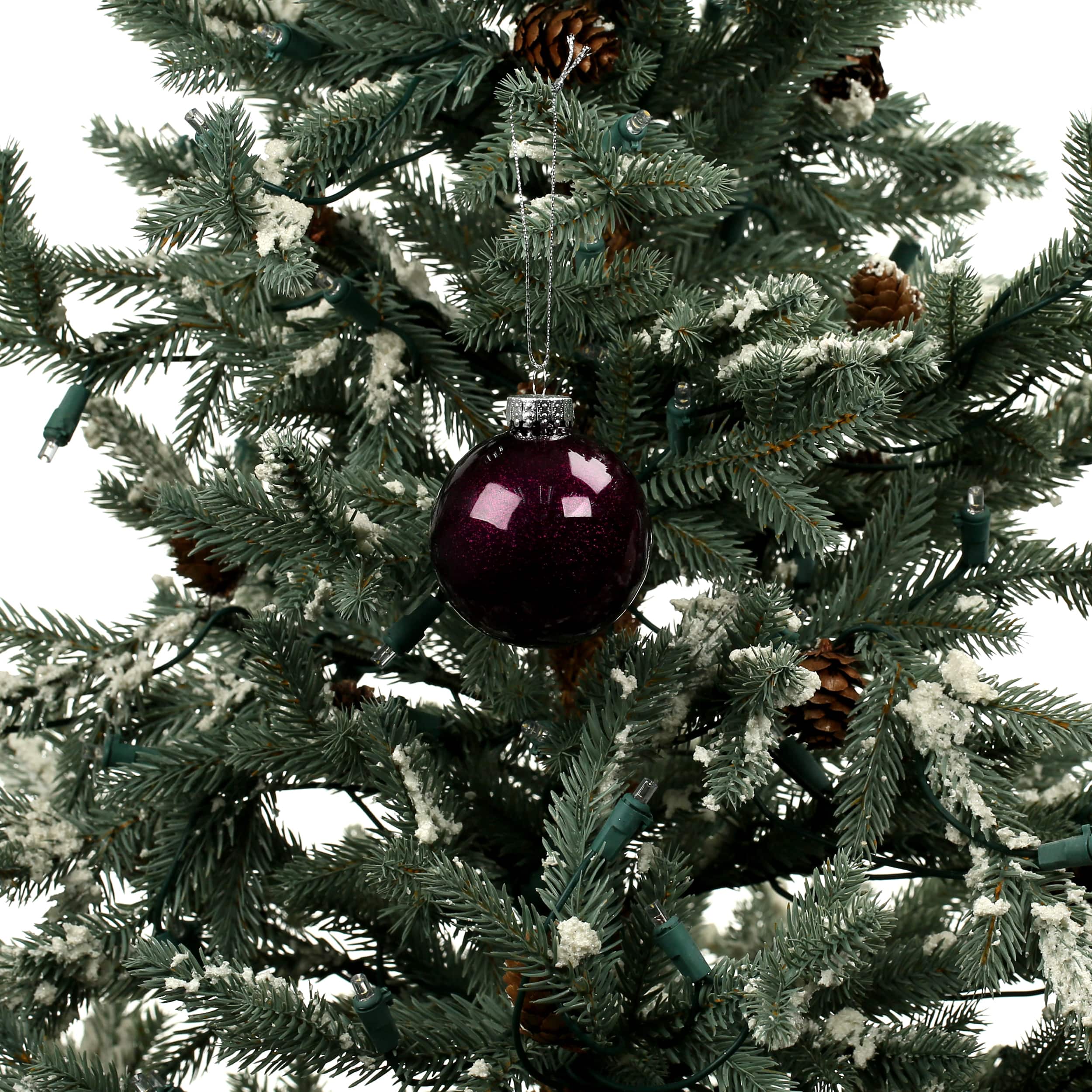 6 Pack 2.5&#x22; Glitter Glass Ball Ornaments by Ashland&#xAE;