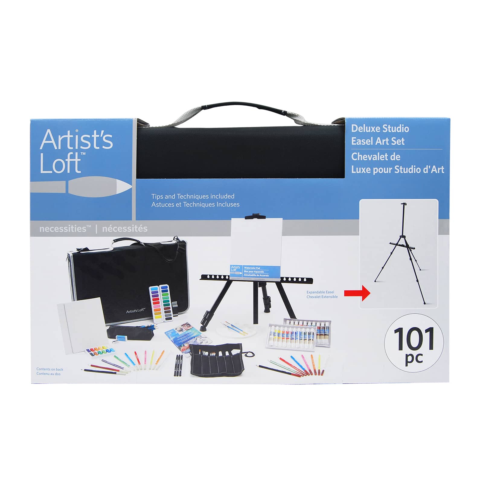 Tavolozza 126 Piece Deluxer Artist Painting Set with Floor Easel, Arcylic  and Watercolor Paint Kit, Great Gift for Beginner, Student, Adults and
