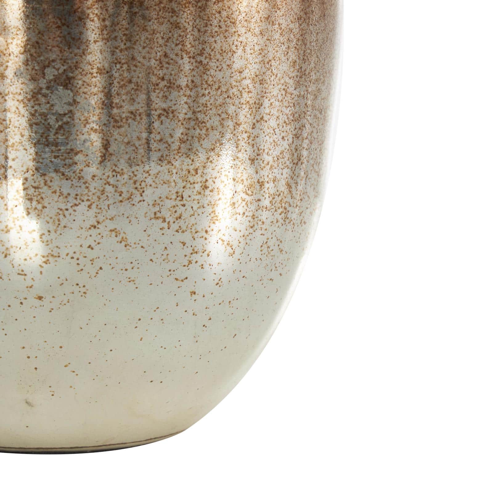 13" Gold, Beige & Copper Glass Speckled Ombre Decorative Jar