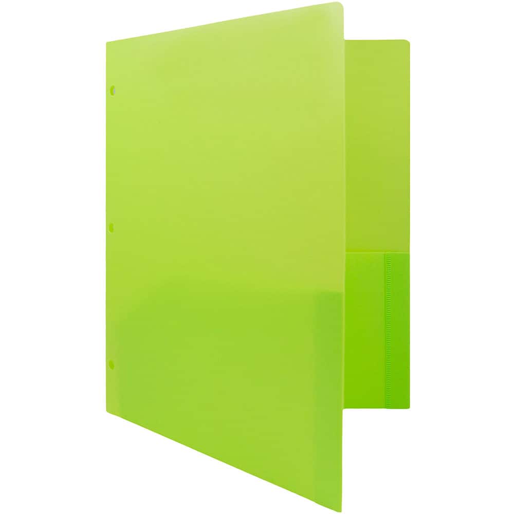 JAM Paper 3-Hole Heavy Duty Plastic Pocket Folder, 6ct.