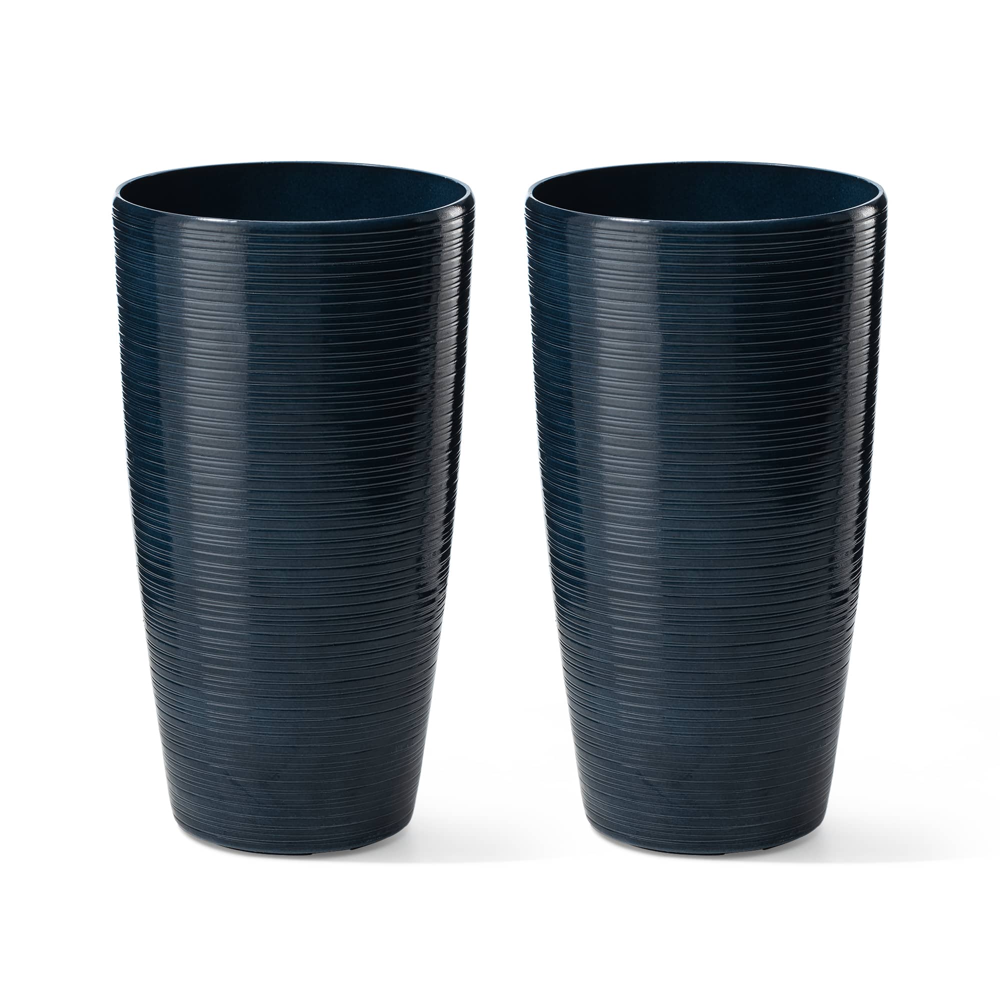 Glitzhome&#xAE; 22.5&#x22; Turquoise Faux Ceramic Textured Planters, 2ct.