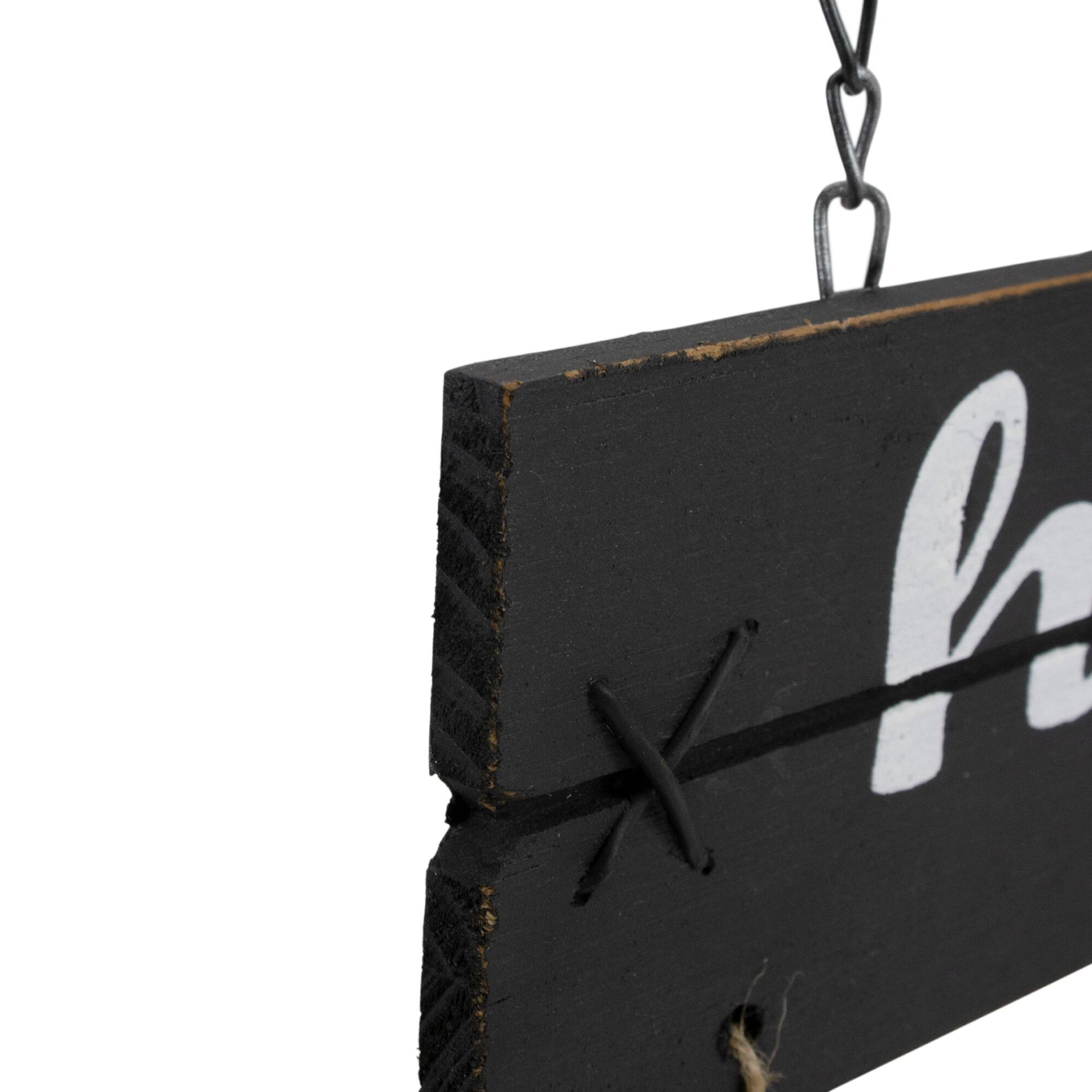 17&#x22; Black Bat &#x26; Happy Halloween Metal Hanging Sign