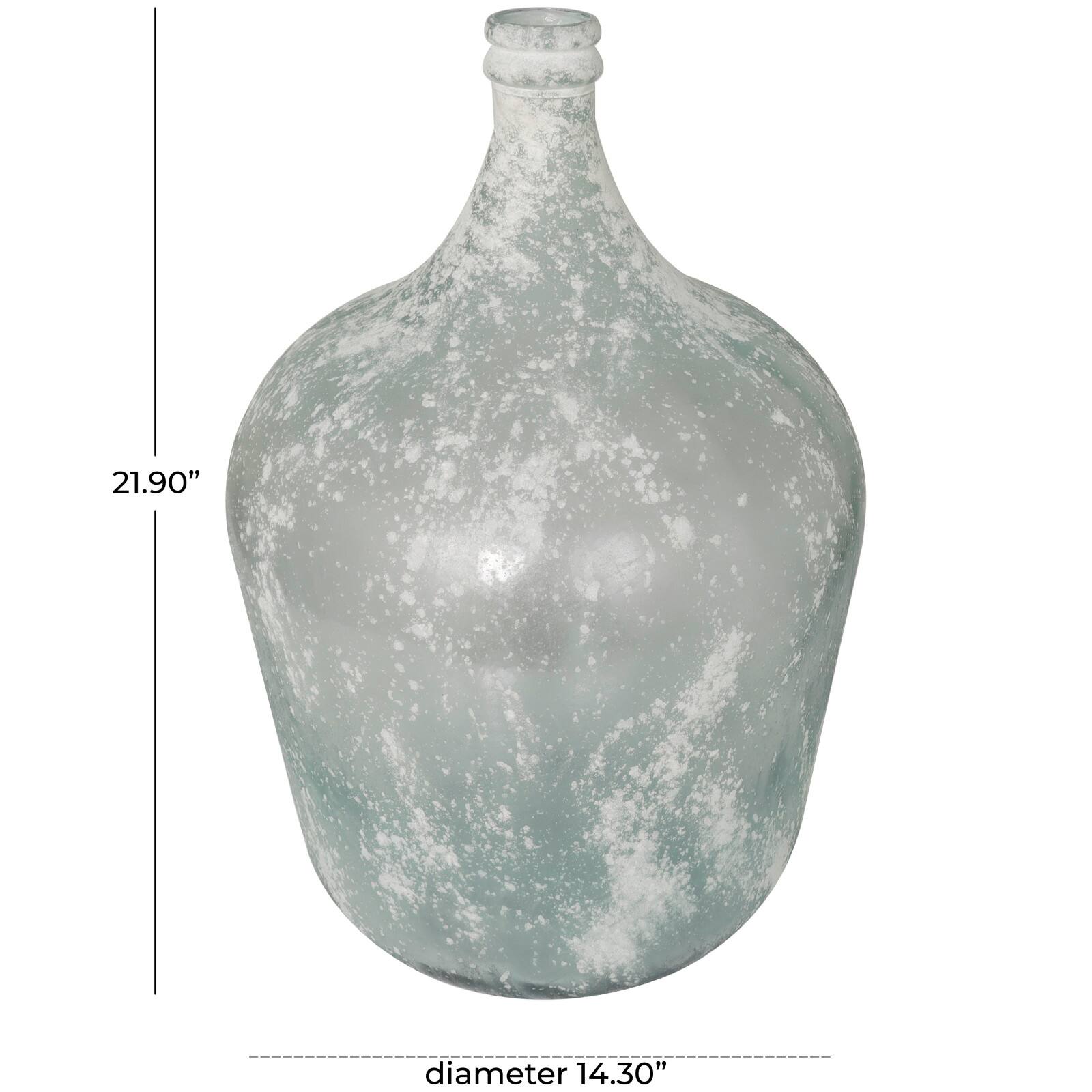 22" Frosted Clear Spanish Bottle Recycled Glass Vase