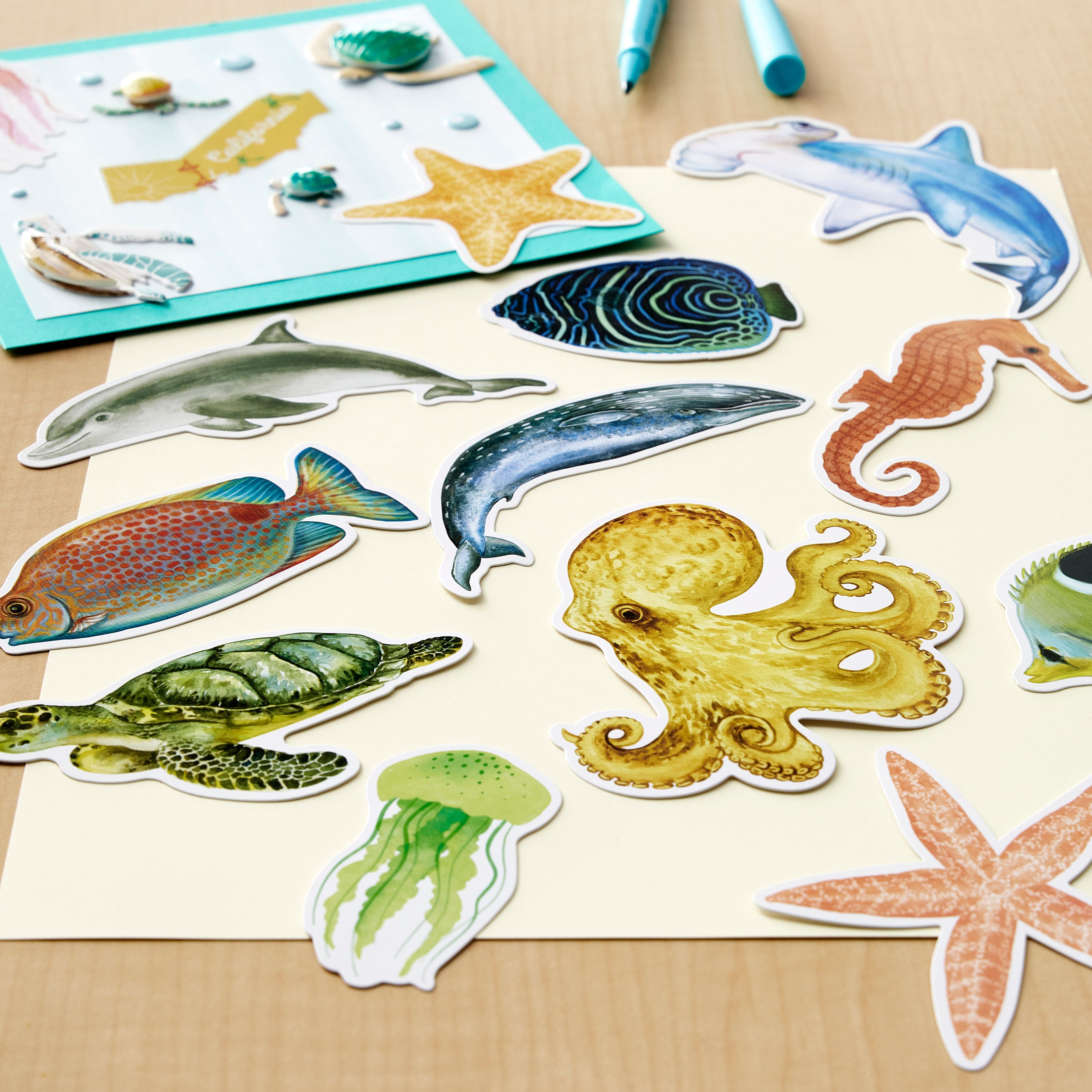 12 Pack: Sealife Die Cut Stickers by Recollections&#x2122;